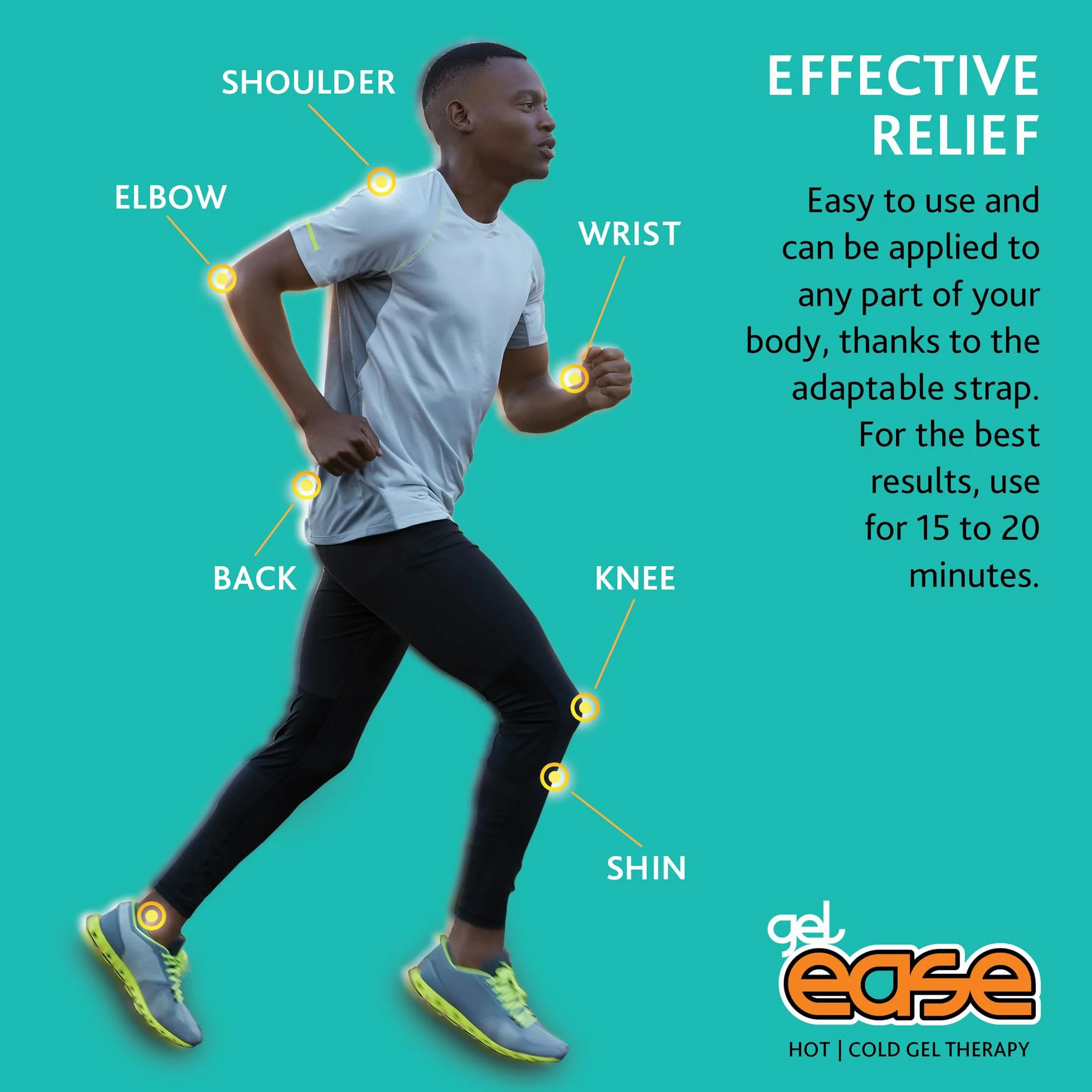 Gel Ease Impacco Gel Caldo e Freddo, Sollievo dal Dolore con Applicazioni Calde e Fredde, Sollievo Lenitivo per Muscoli e Articolazioni, Elimina Gonfiore e Infiammazione, Pacco da 2