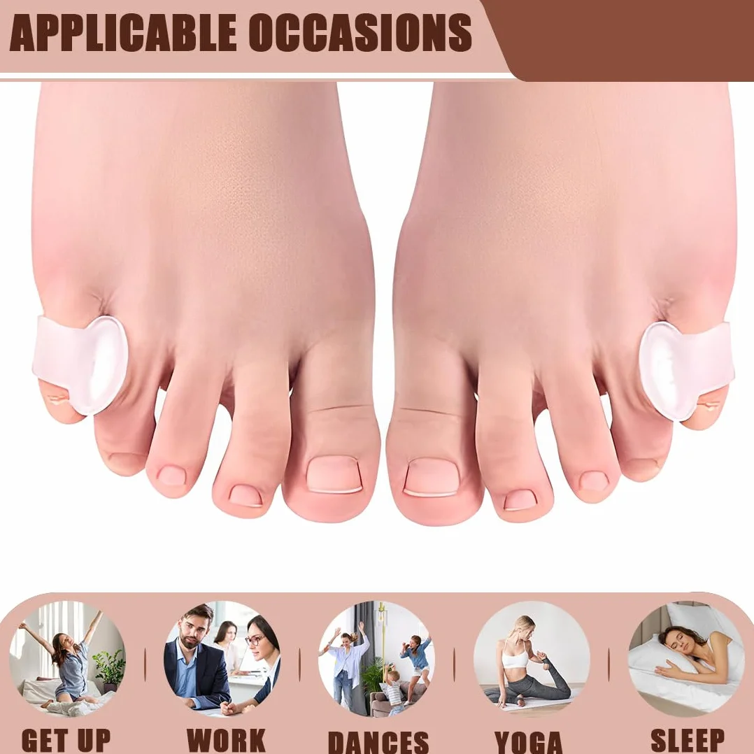 Gel Toe Separator Pinky Toe Spacers Separatore Dita Piede trasparente confezione da 12