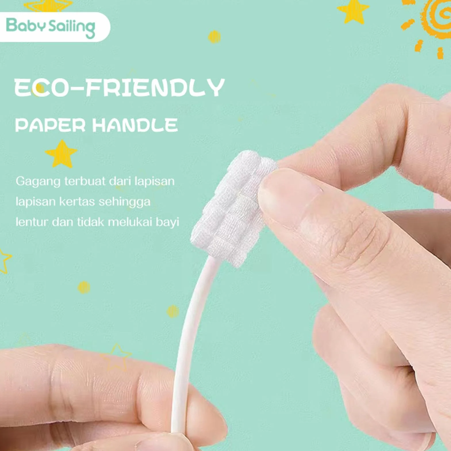 Spazzolino da denti in garza neonato - Spazzolino da denti con lingua di garza con manico in carta - Strumento per la pulizia orale con texture tridimensionale per viaggi, casa e attività all'aperto