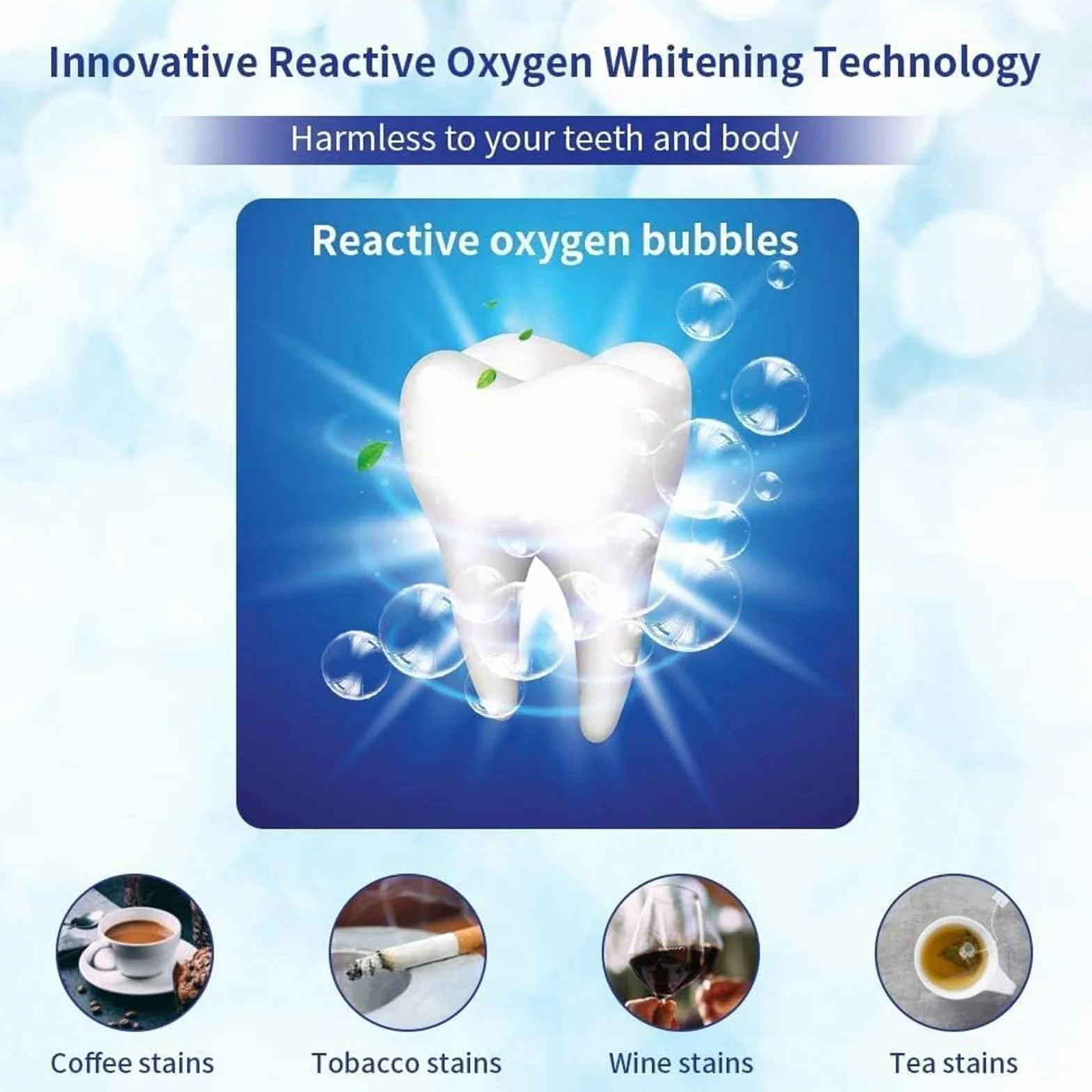 28 Strisce Sbiancanti Denti Professionali, Senza Teeth Sbiancamento Dei Denti, Whitening Strips per Sbiancamento Delicato, Facile Uso a Casa o in Viaggio