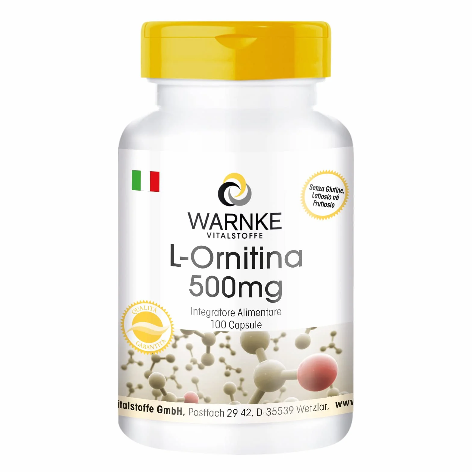 Warnke Vitalstoffe L Ornitina 500mg 100 Capsule Vegan