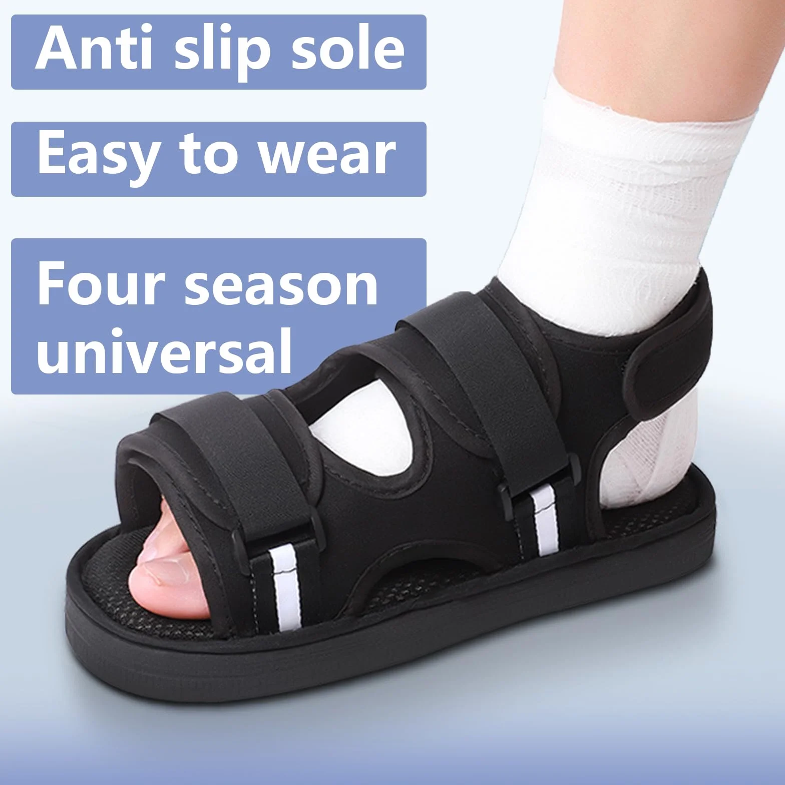 Scarpe in Gesso per Piedi, Scarpa Post Operatoria Regolabile Nero