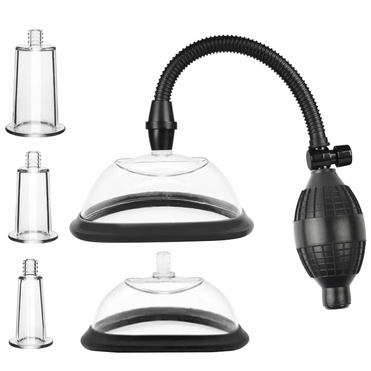 BDSMLOVE Pompa per Vagina Giocattolo Erotico per Donne, Pompa per Figa Clitoride Pompa per Vuoto Ventosa per Capezzoli con 5 Ventose Potenti, Set di Giocattoli Sessuali per Coppie