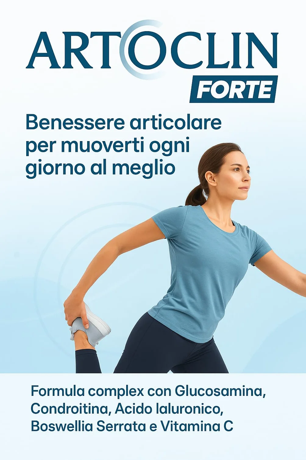 ARTOCLIN FORTE | Articolazioni e Cartilagine Integratori | Glucosamina, Condroitina, Acido Ialuronico, Boswellia e Vitamina C | Supporto Cartilagini, Mobilità e Comfort Articolare | Made in Italy