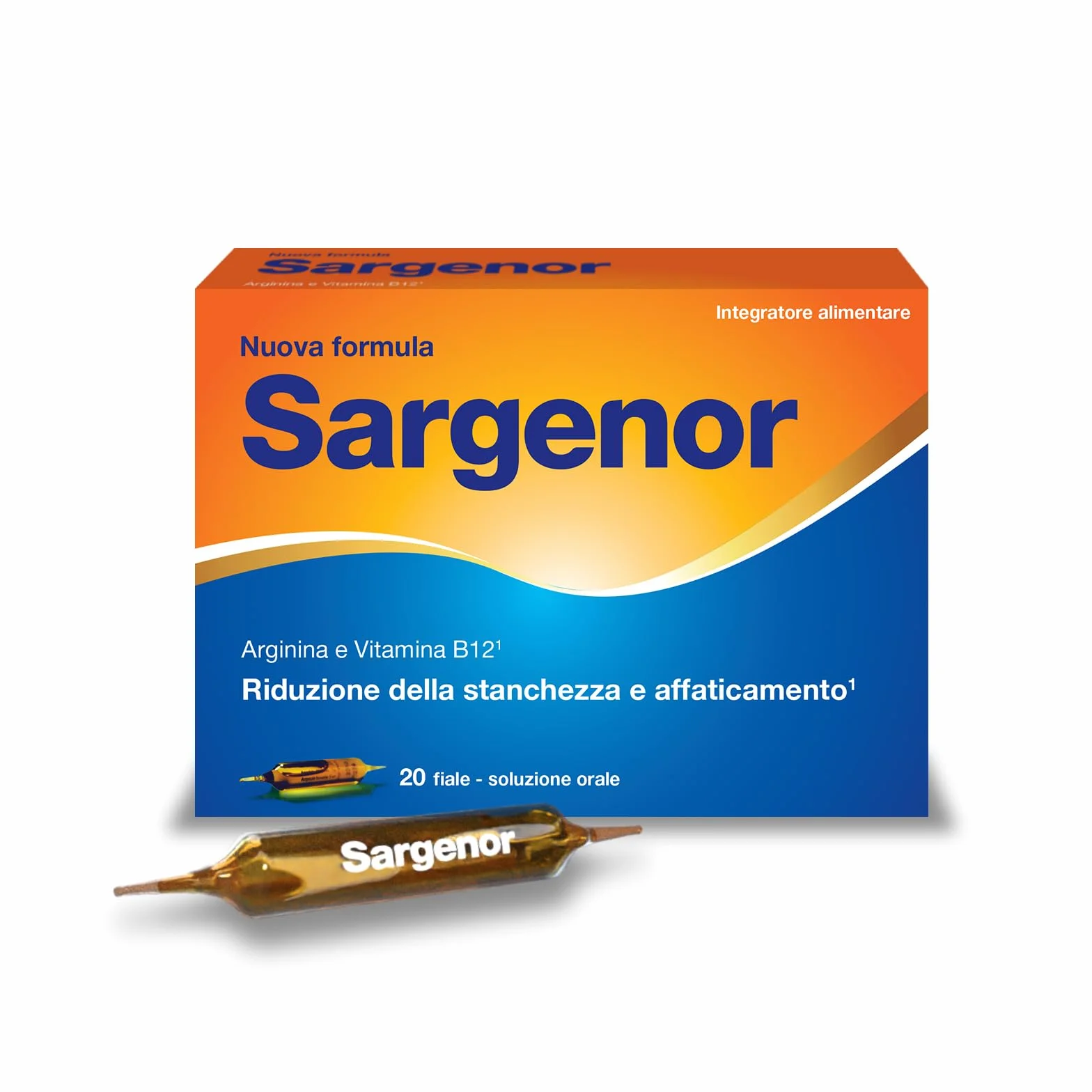 Sargenor Integratore Alimentare Arginina Vitamina B12 20 Fiale Stanchezza Fisica Mentale