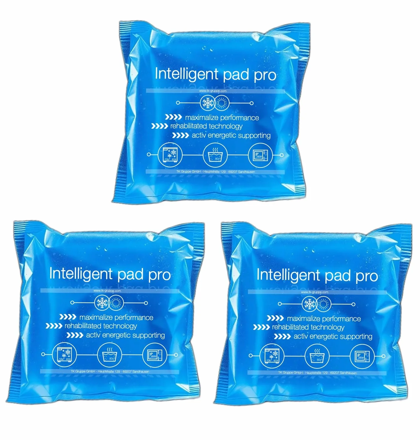 3 x cuscinetti refrigeranti blu – Made in Germany – nelle dimensioni 15 x 15 cm – Cool Pads – Pastiglie refrigeranti – Cuscino termico – Compressi freddi e compresse calde