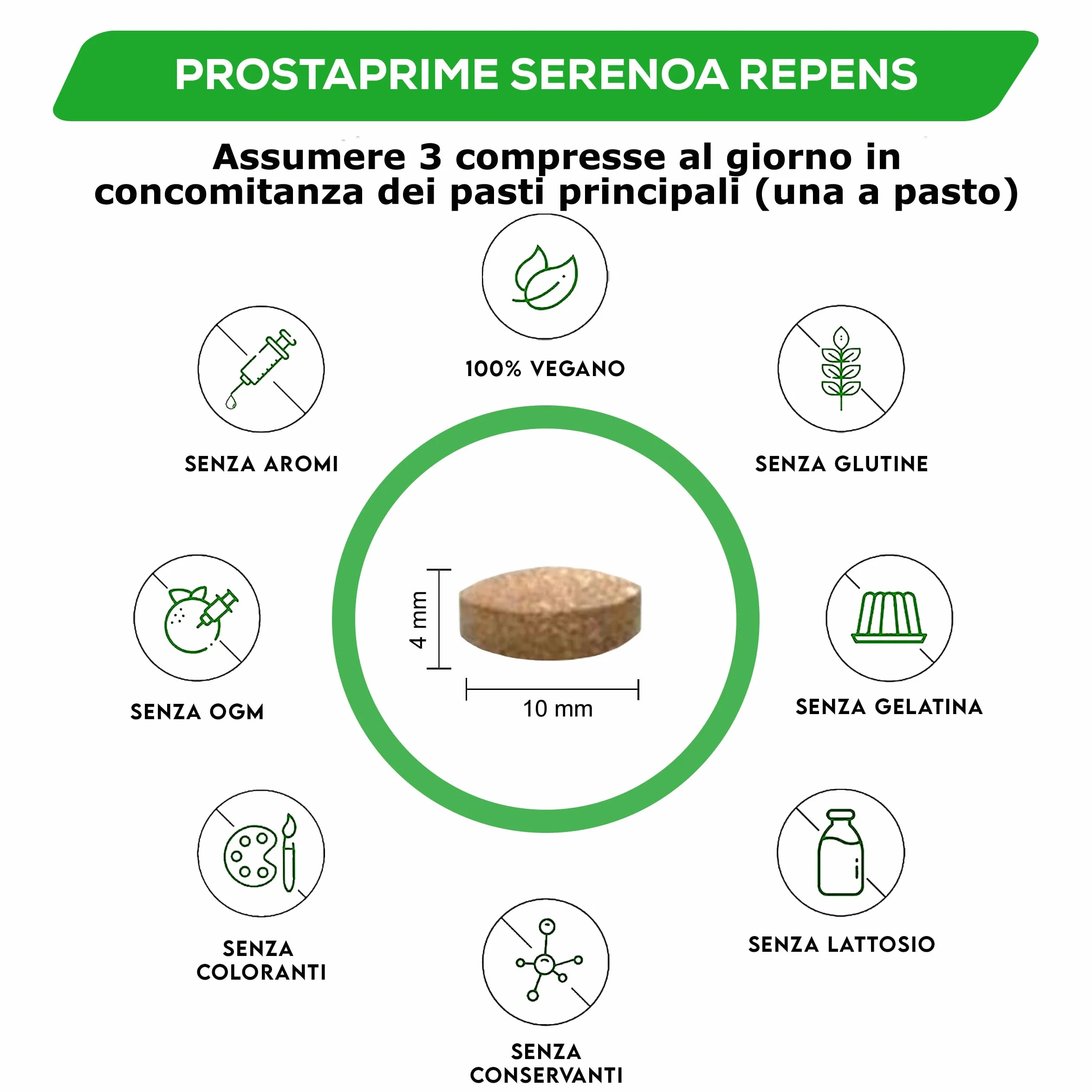 NURIVEA Serenoa Repens Saw Palmetto 360 Mg Integratore Prostata Zinco Ortica Epilobio Semi di Zucca 120 Compresse
