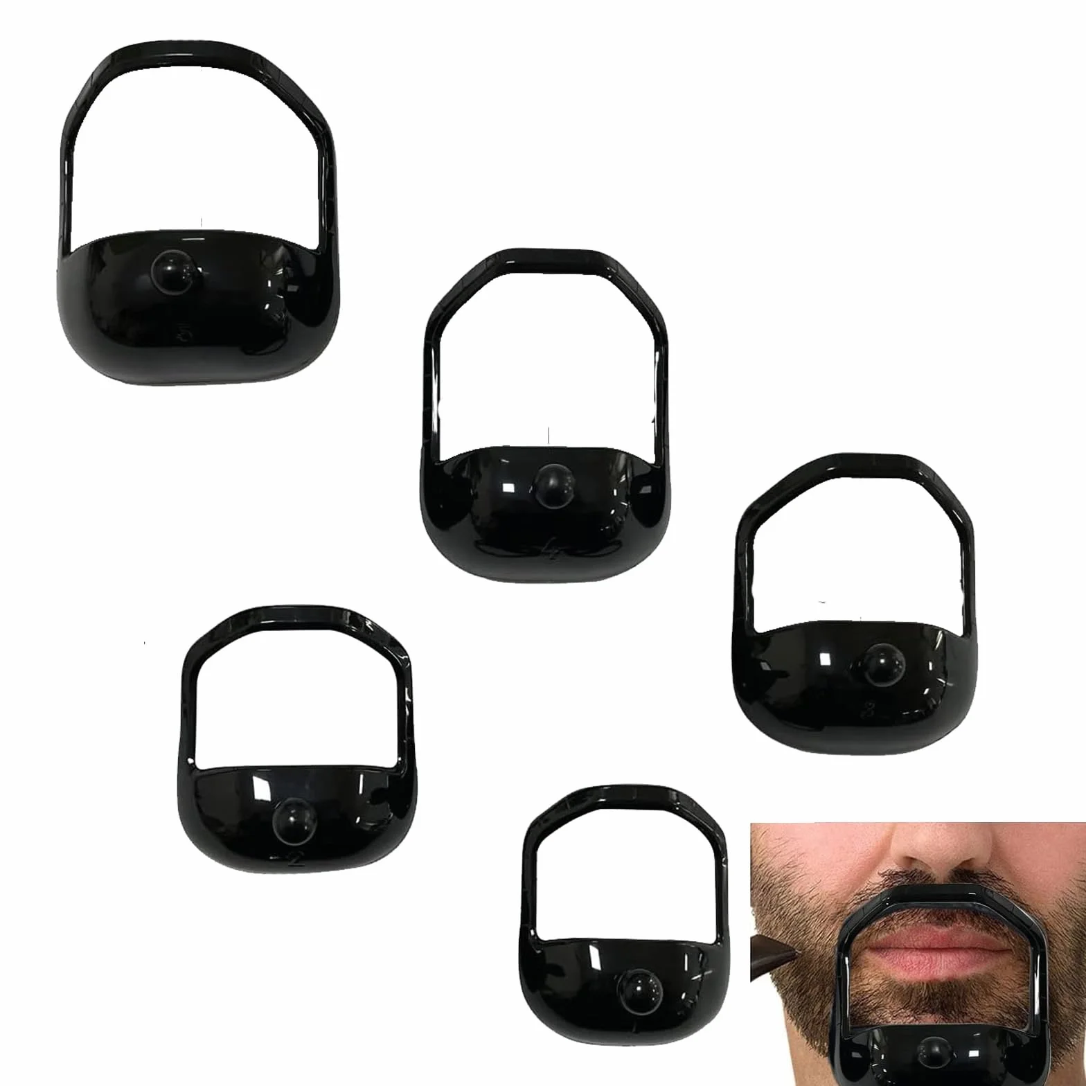 5 Pezzi modelli da barba per pizzetto Pizzetto Trimmer Modello Modello per Lo Styling Della Barba per il Taglio Simmetrico Della Barba da Uomo