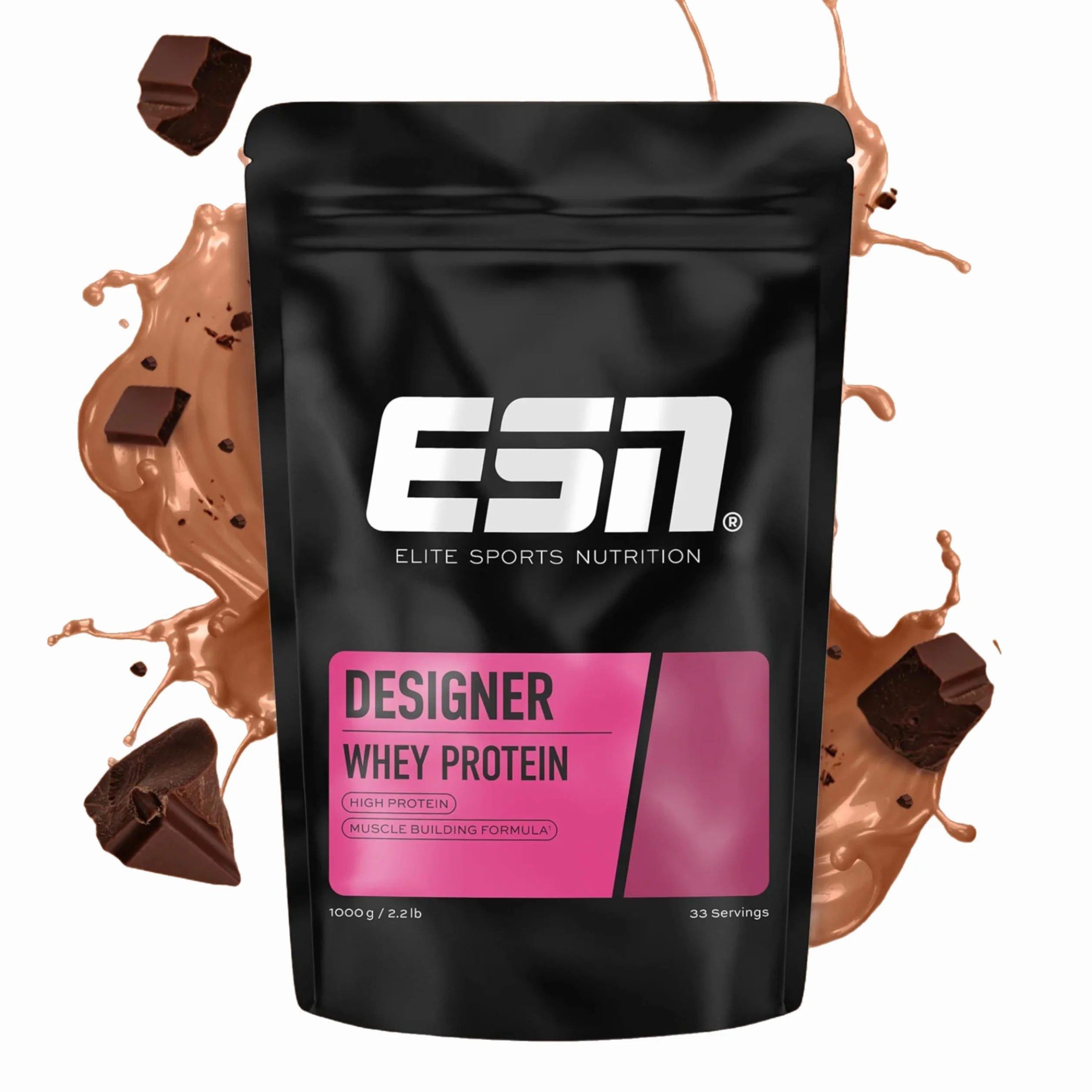 ESN Designer Whey Protein, Chocolate, 1000 g Proteine in Polvere per Sviluppo Muscolare