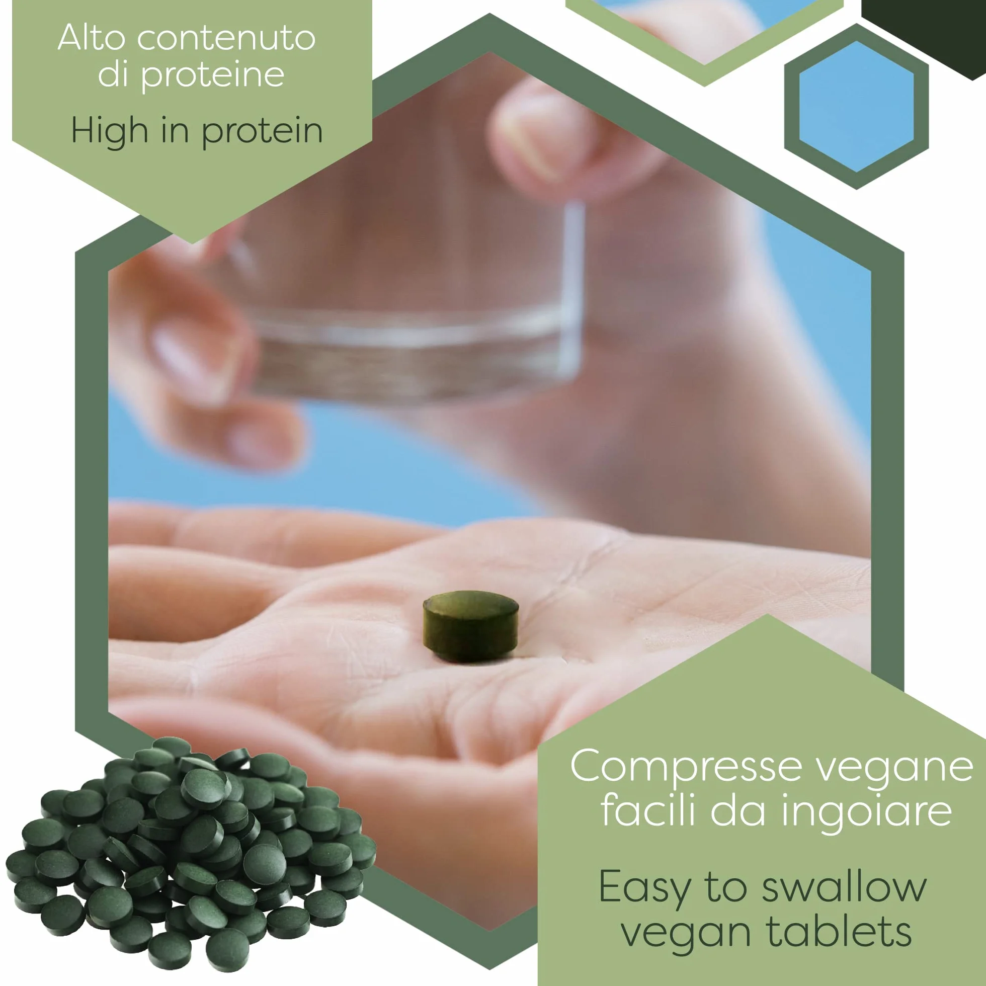 ERBOTECH Spirulina BIO Compresse 200g 800 Capsule Alga Biologica Pura Vegana