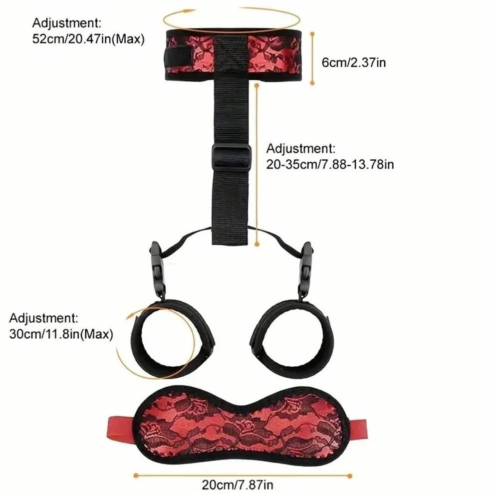 HAZURE Rêštráints Accessorio per Coppia da Donna Giocattolo Regolabile Sexy in Pelle, Rosso