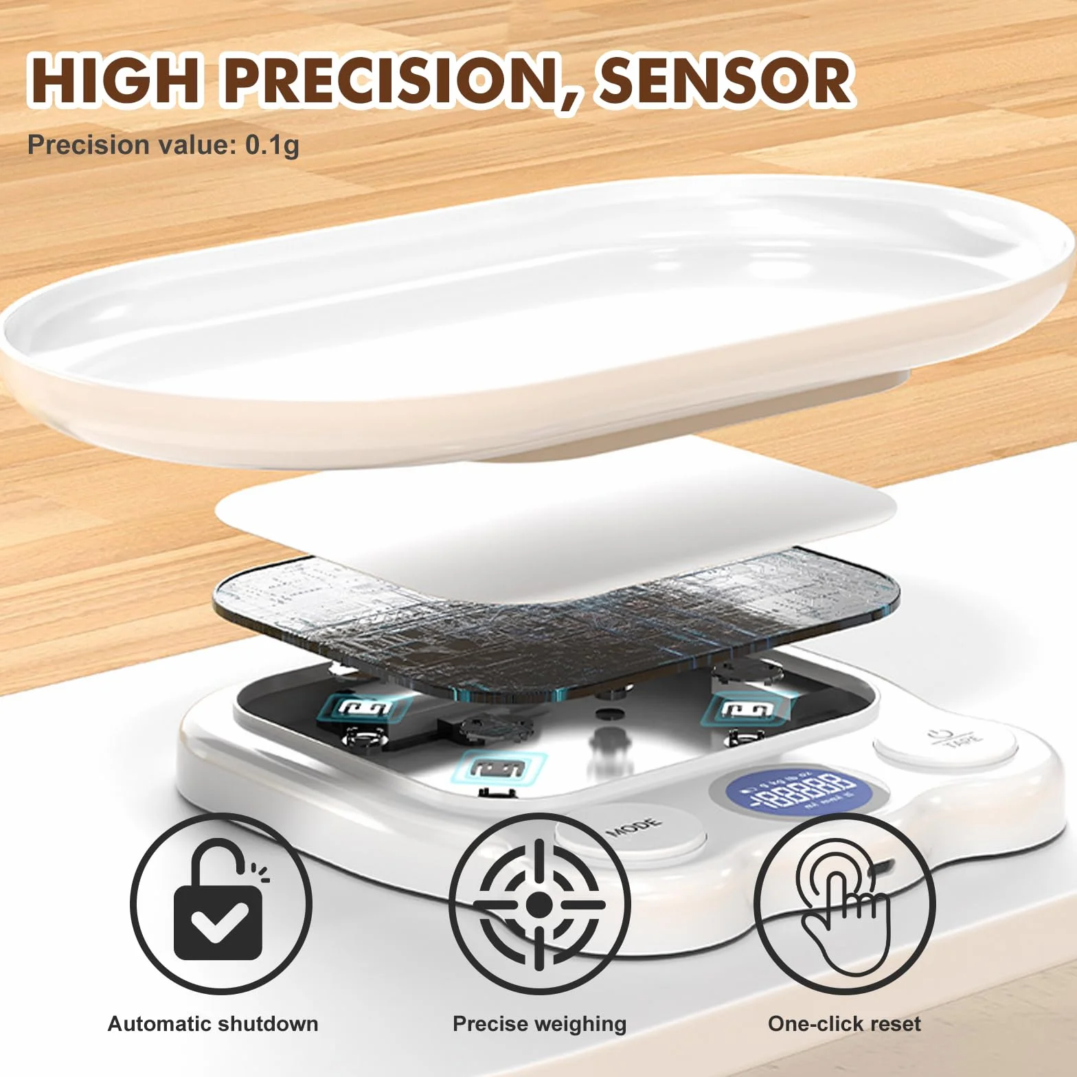 Bilancia digitale per animali domestici 15 kg ±1 gram con display LCD e vassoio rimovibile