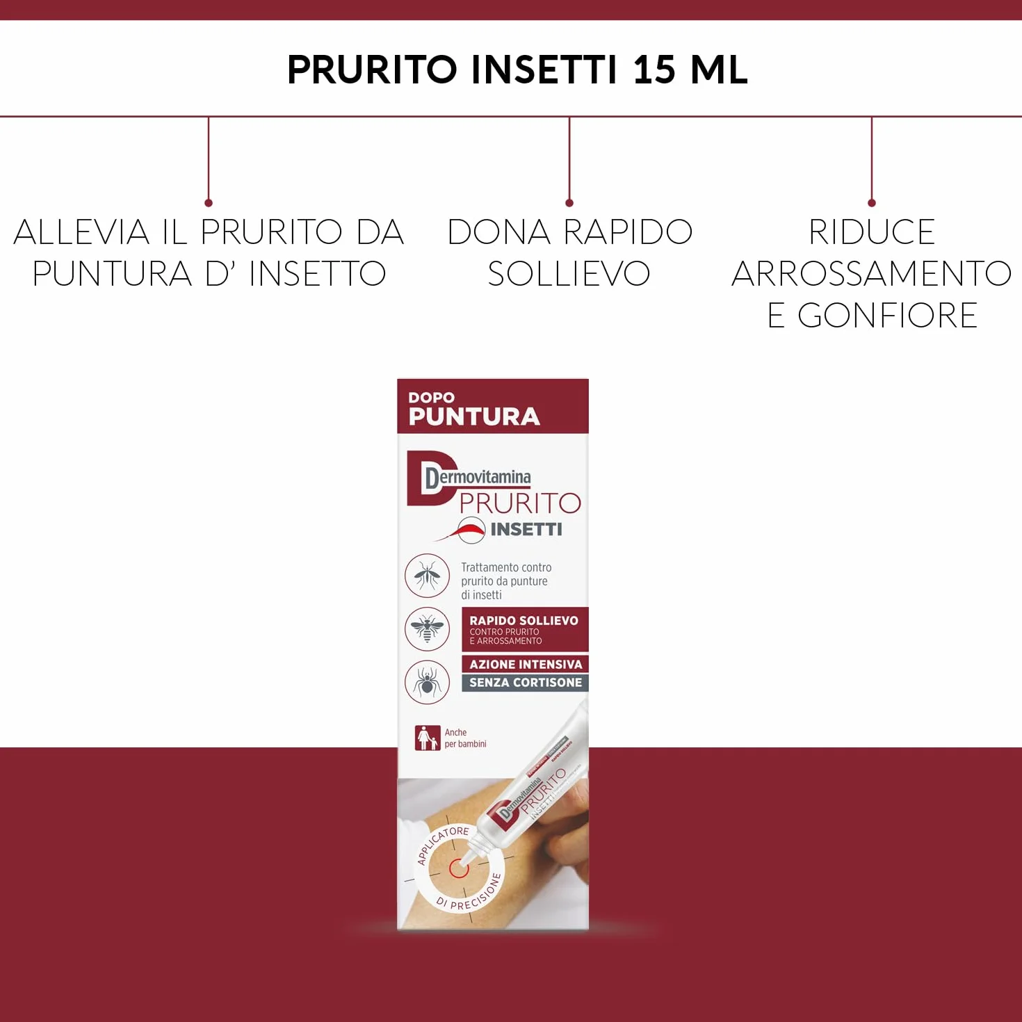 Dermovitamina Prurito Insetti Trattamento contro Prurito da Punture 15ml