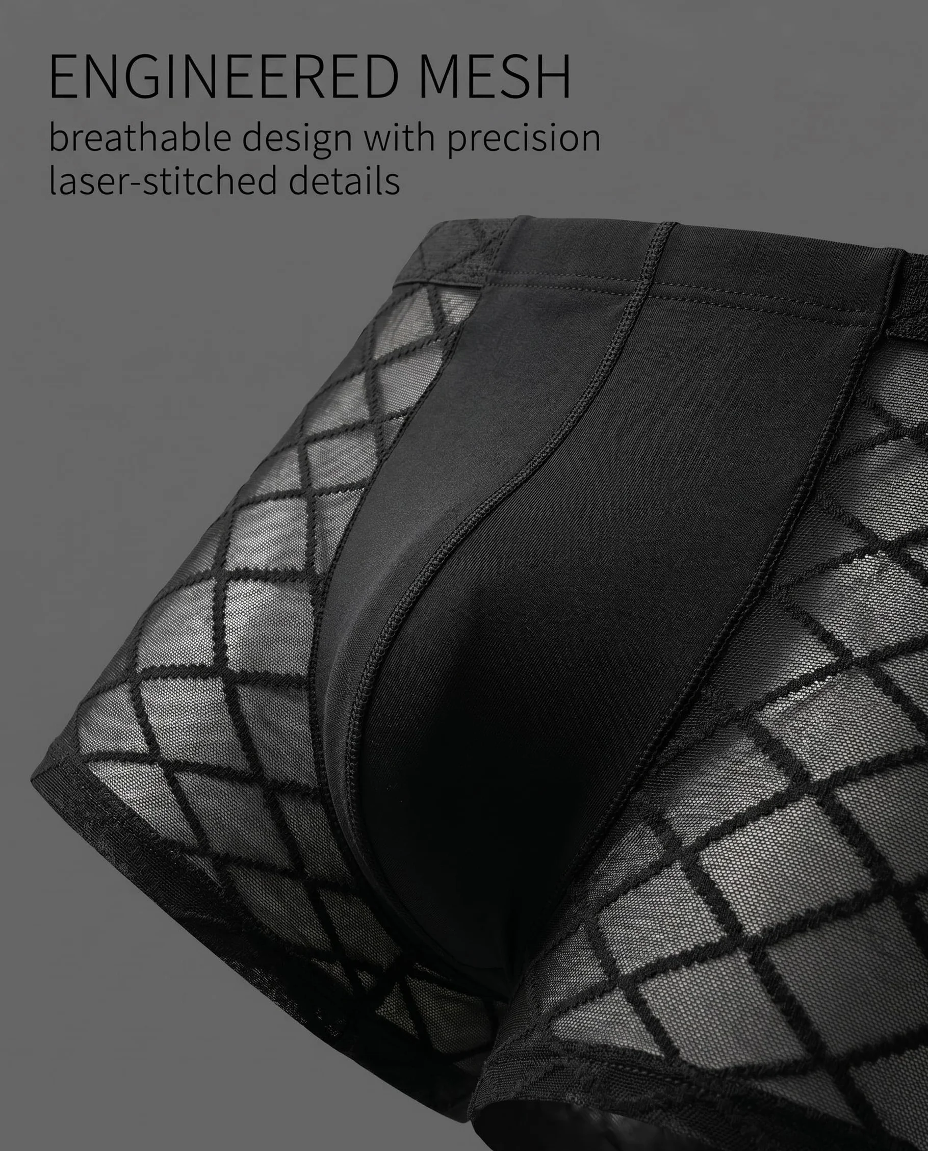 Boxer Intimo Uomo Rete Mutande Trasparenti Cintura Elastica Biancheria Intima Traspiranti Morbidi Perizoma Seducente Corte Hipster