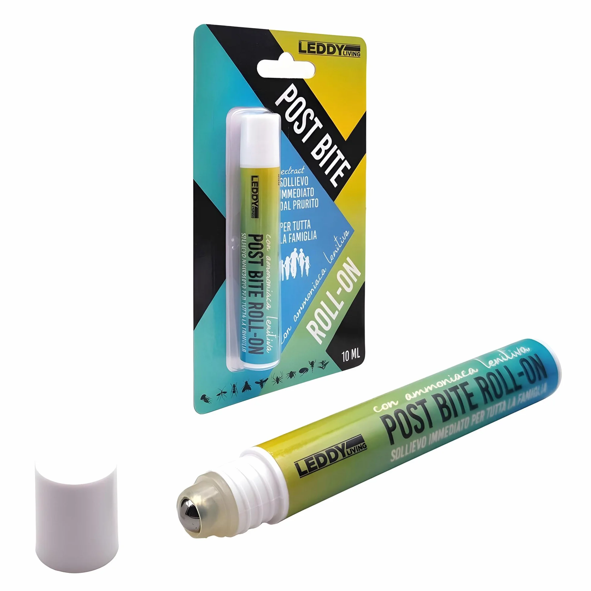 Penna Dopopuntura Roll On 10ml Sollievo rapido punture insetti meduse ammoniaca lenitiva naturale eucalipto menta gel trasparente portatile