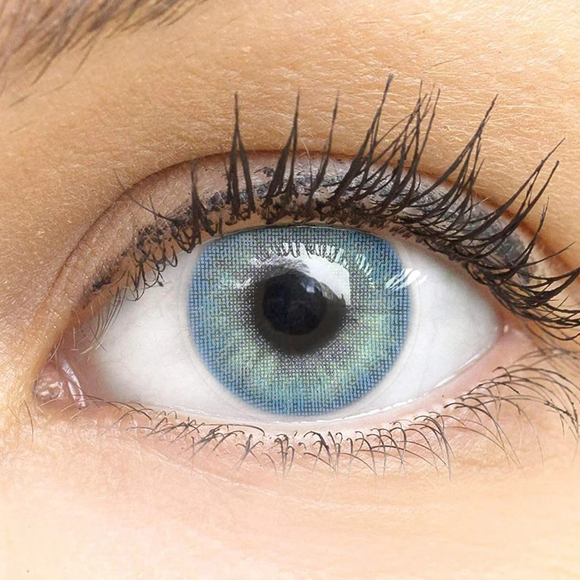 GLAMLENS Lenti a contatto colorate Jasmine Light Blue Jasmin azzurre mensili DIA 14.0 2 pezzi senza correzione
