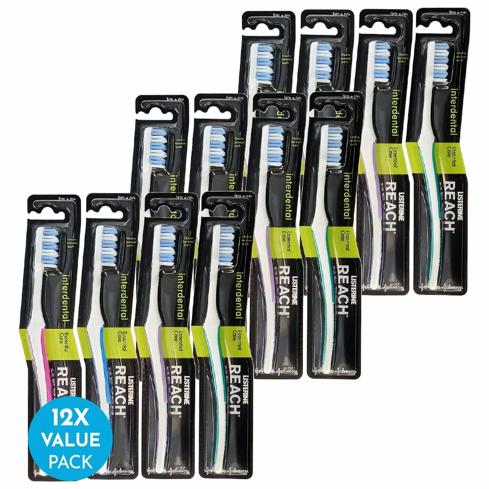 Listerine Reach Interdental Firm, 12 Pz Spazzolini da denti