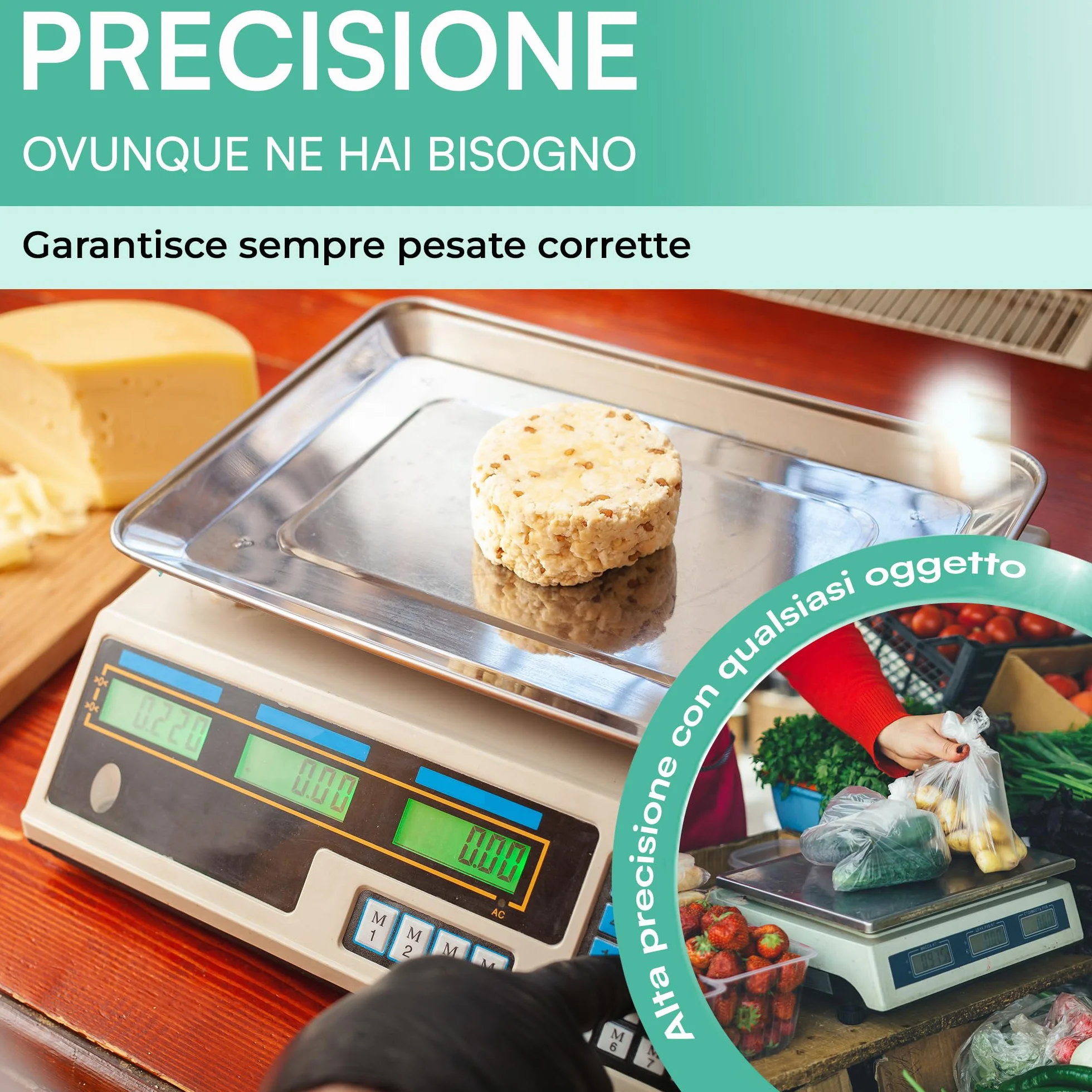 Bilancia Elettronica Digitale Professionale 5-40 Kg Acciaio Inox