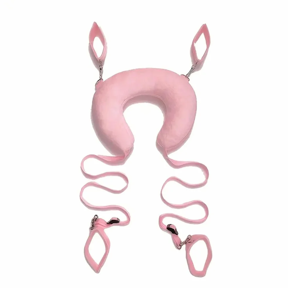1 set di cuscini da letto regolabili in morbido peluche per separare le cinghie delle cosce, cinghie delle gambe regolabili a forma di U