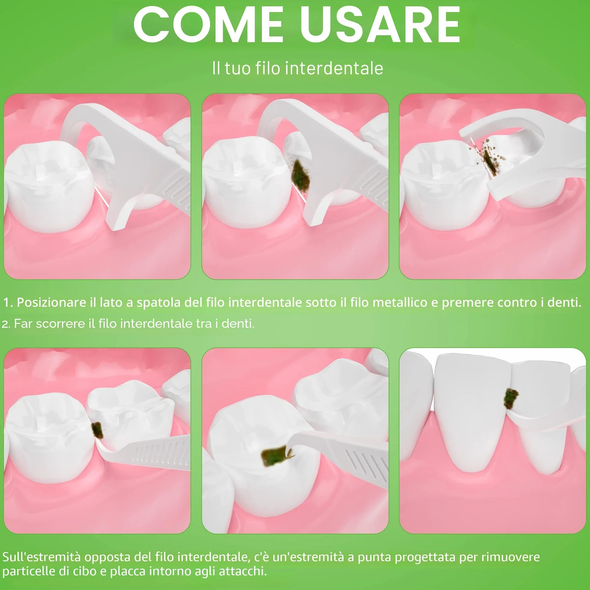 200 Archetti Filo Interdentale Forcella, triplo pulito, facile e semplice da usare, funziona senza intoppi su denti stretti, perfetto per casa e emergenze, mantiene la bocca fresca e pulita