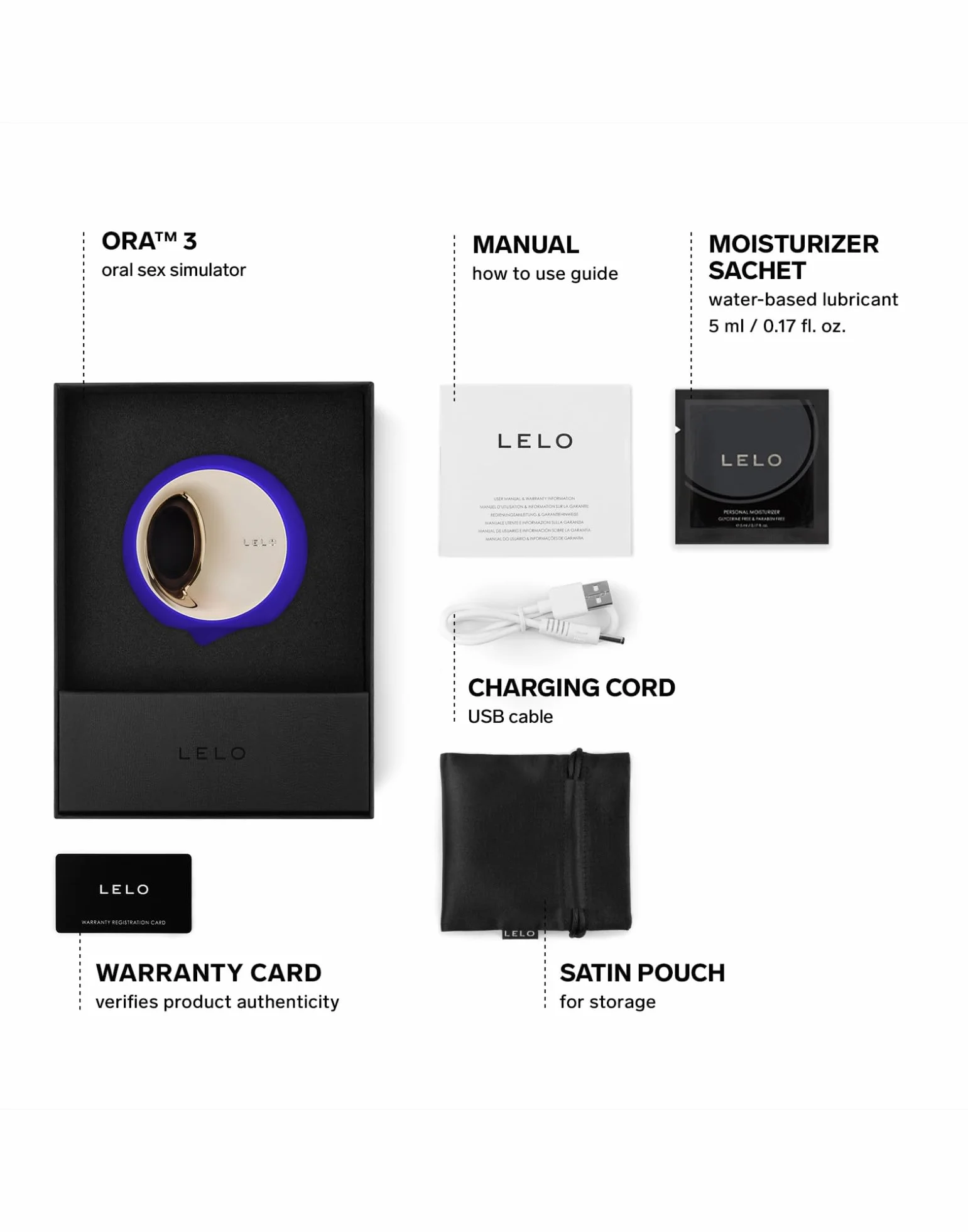 LELO - ORA 3 ORAL SEX SIMULATOR MIDNIGHT BLUE