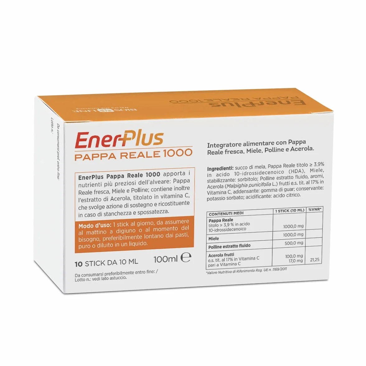 ENERPLUS Pappa Reale 1000 Integratore Alimentare, 10 Bustine 10 ml