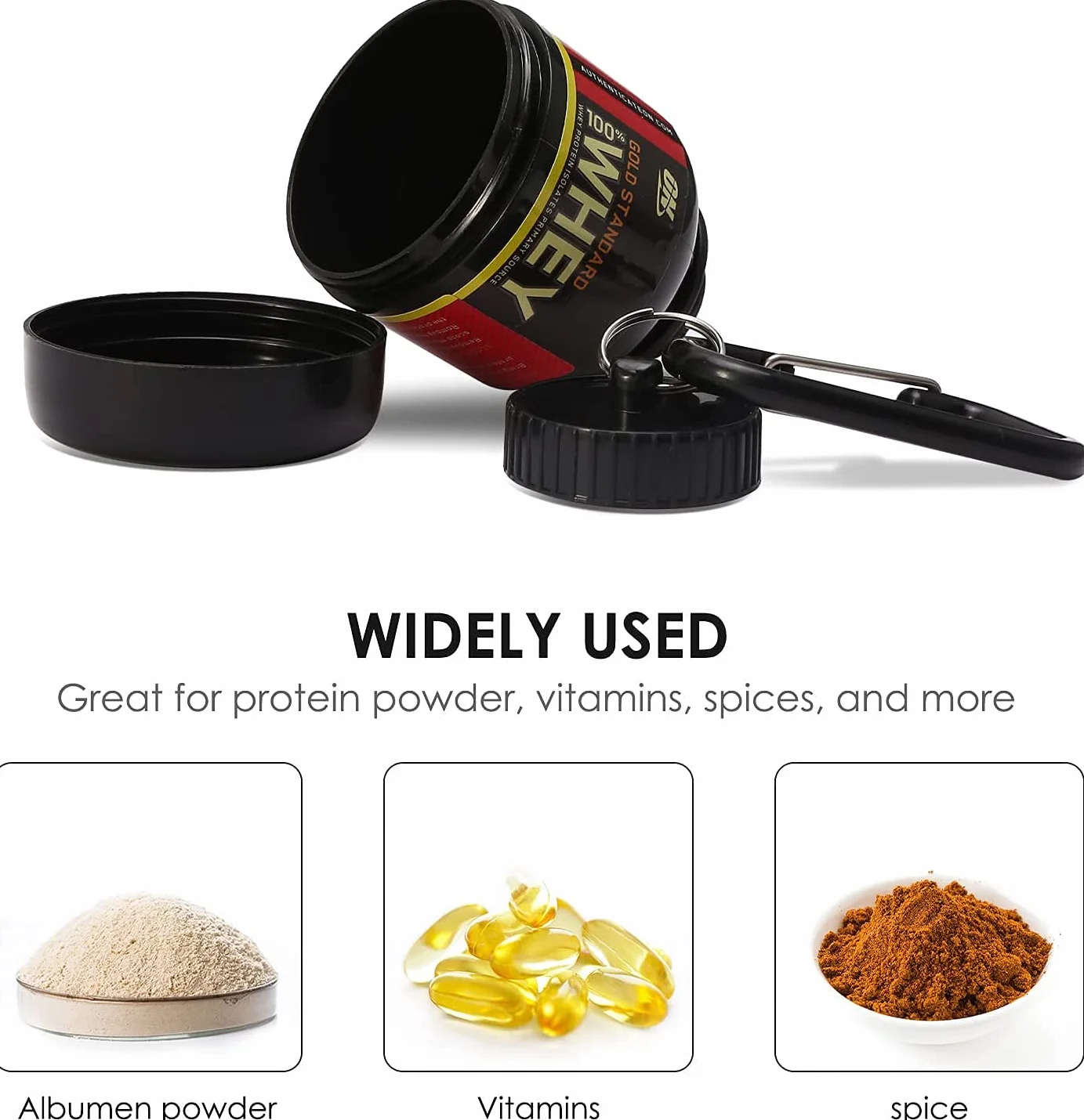 Porta Proteine Whey in Polvere, 30 grammi contenitore di proteine in polvere portatile per lo sport, palestra, dieta