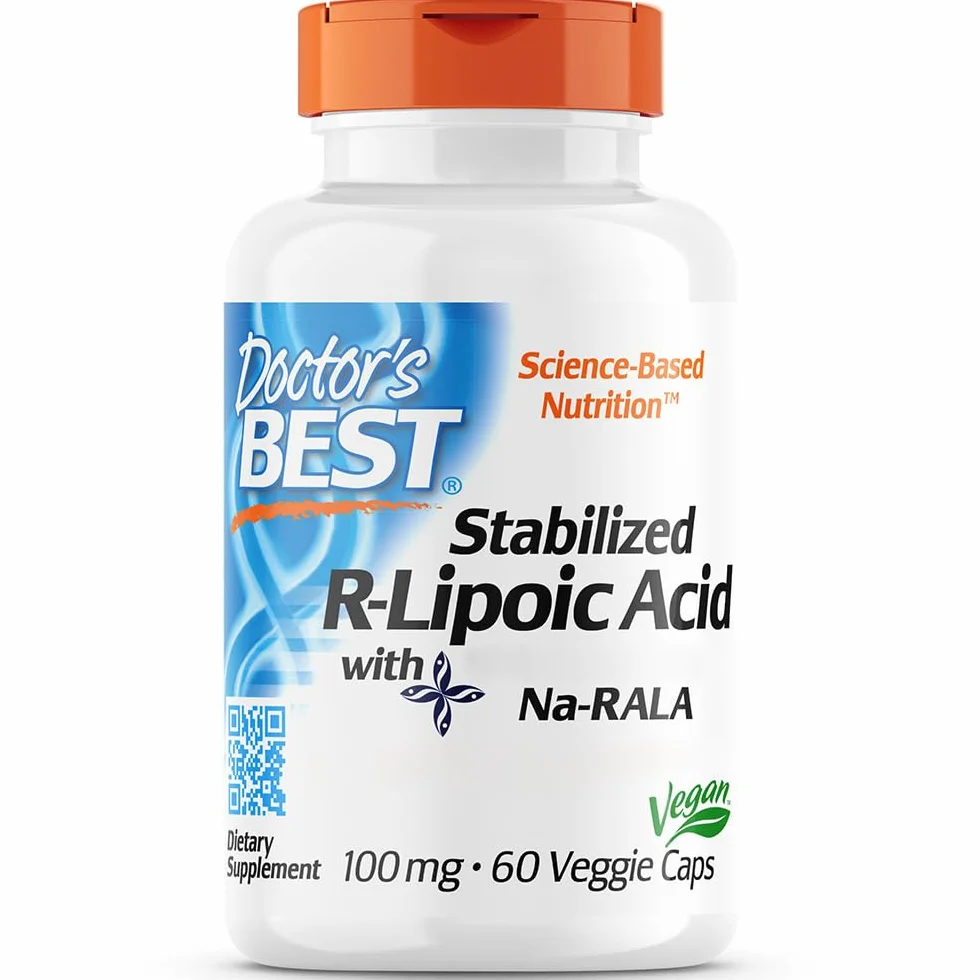 Doctor's Best Stabilized R-Lipoic-Acid 100mg 60 Capsule vegane Non-GMO