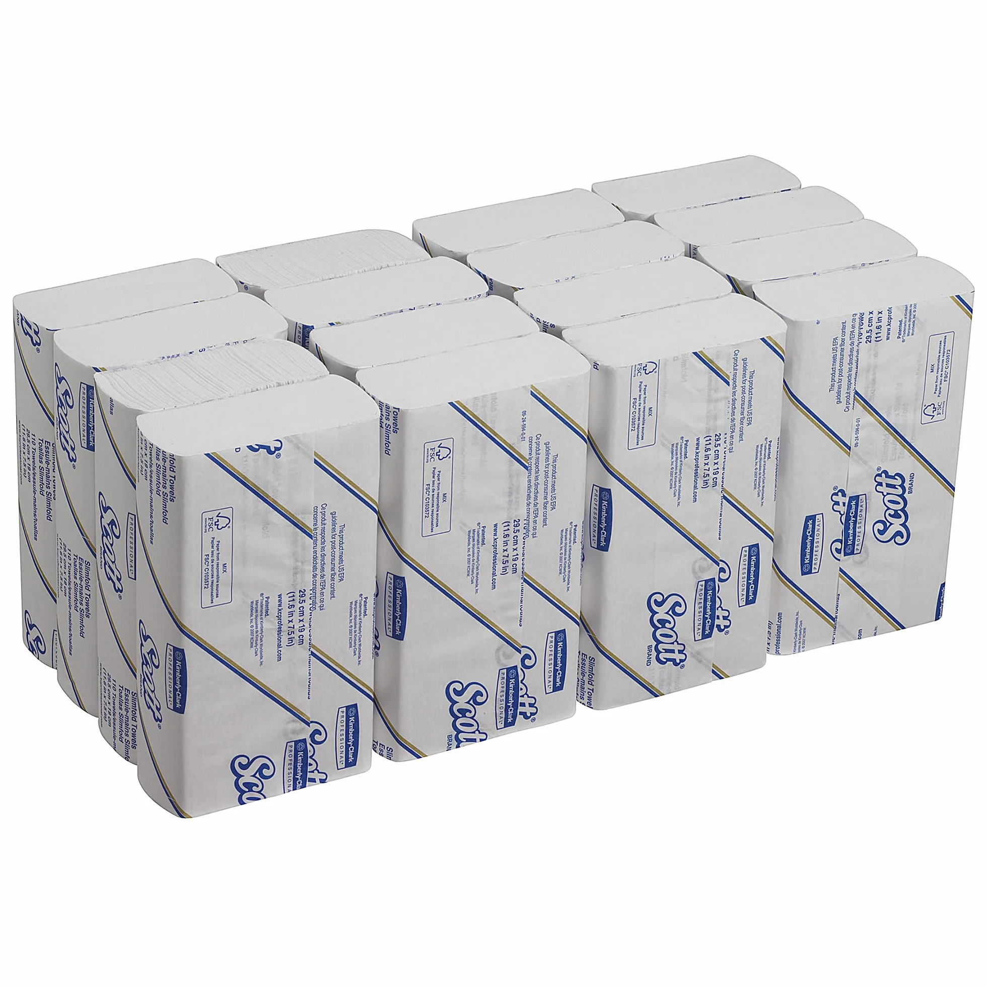 Scott Slimfold Asciugamani Intercalati 1 Velo, Tecnologia Airflex, 16x110 Fogli (1760 Totali)