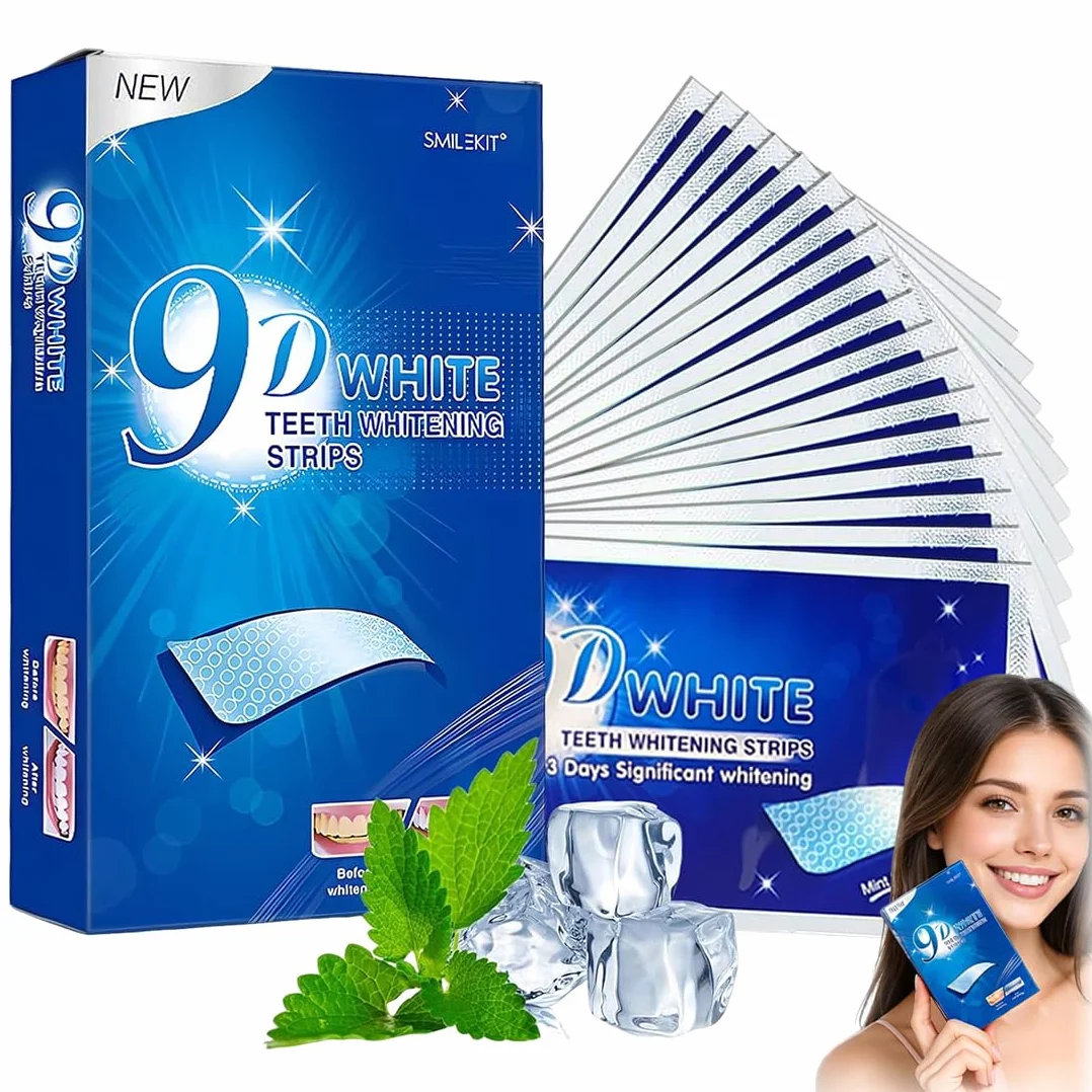 Strisce Sbiancanti Denti Professionale - 28 Strips Whitening per Sbiancamento,strisce sbiancanti denti, Delicate e Rapide, Rimuove le Macchie Profonde-A