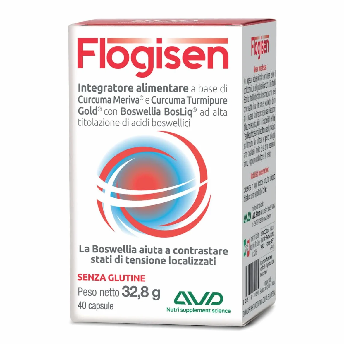 Flogisen Formula con Curcuma Meriva Turmipure Gold Boswellia BosLiq 40 capsule Prodotto in Italia