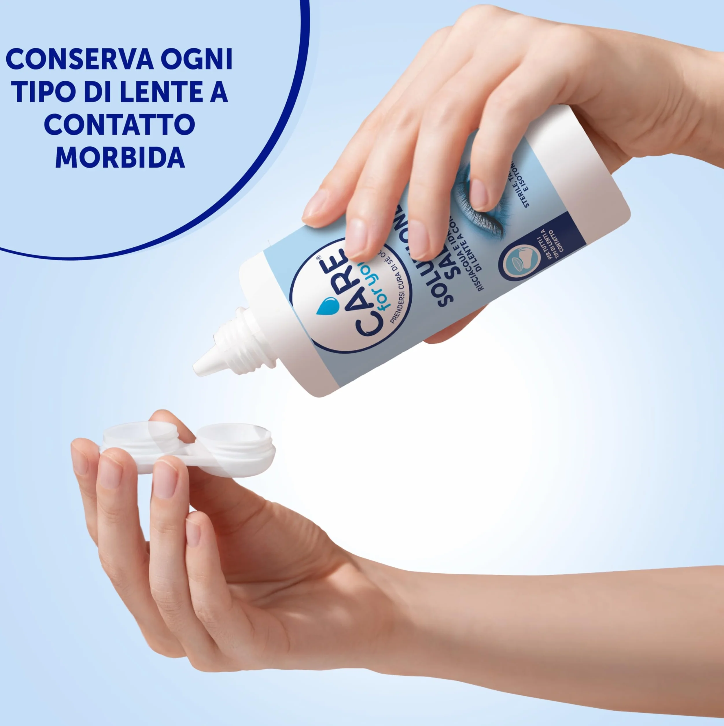 CARE for you, Soluzione Unica Plus - Liquido Lenti a Contatto Morbide, Idrata e Lubrifica, Soluzione Salina per Lenti, Deterge e Disinfetta, 360 ml