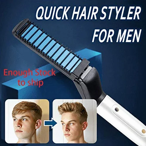 Pettine per Barba da Uomo,Pettine per Capelli Multifunzionale,Raddrizzatore per Barba Rapida