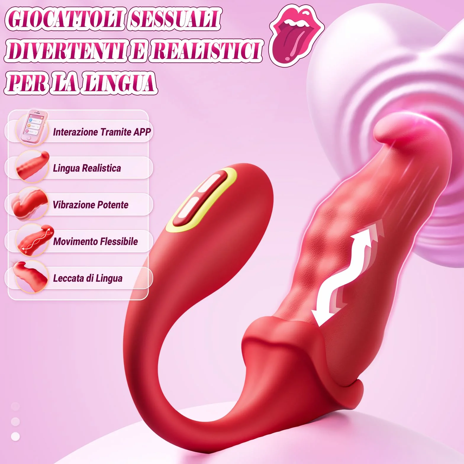 Dildo Vibratoreper Donna Professionale Sex Toys - Vibratoriper Donne Clotoride con Contorsione e Leccatura Profonda, Stimolatore Clitoride Femminile Sexy Toys Sessuali per Donna Punto G Squirting