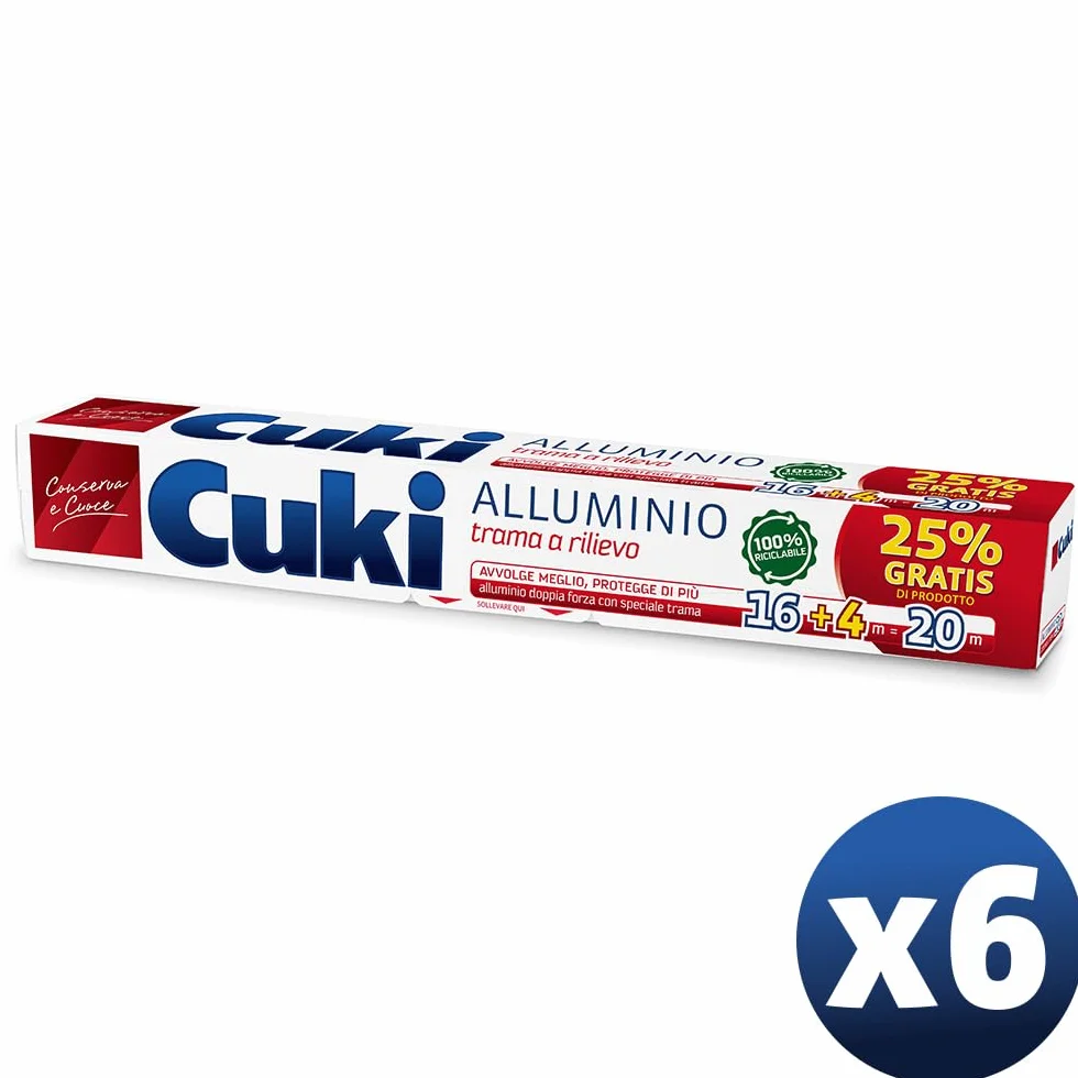 Cuki Alluminio Trama a Rilievo 16+4m 6 confezioni