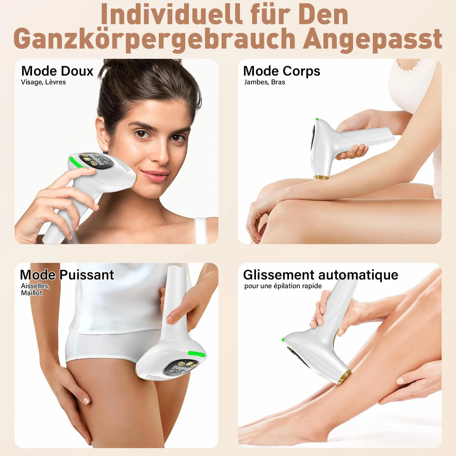 NIKYJM Epilatori a luce pulsata, depilazione laser IPL con funzione di raffreddamento, 9 velocità e 3 funzioni HR/SC/RA, dispositivo di depilazione per uomini, donne, corpi, ascelle