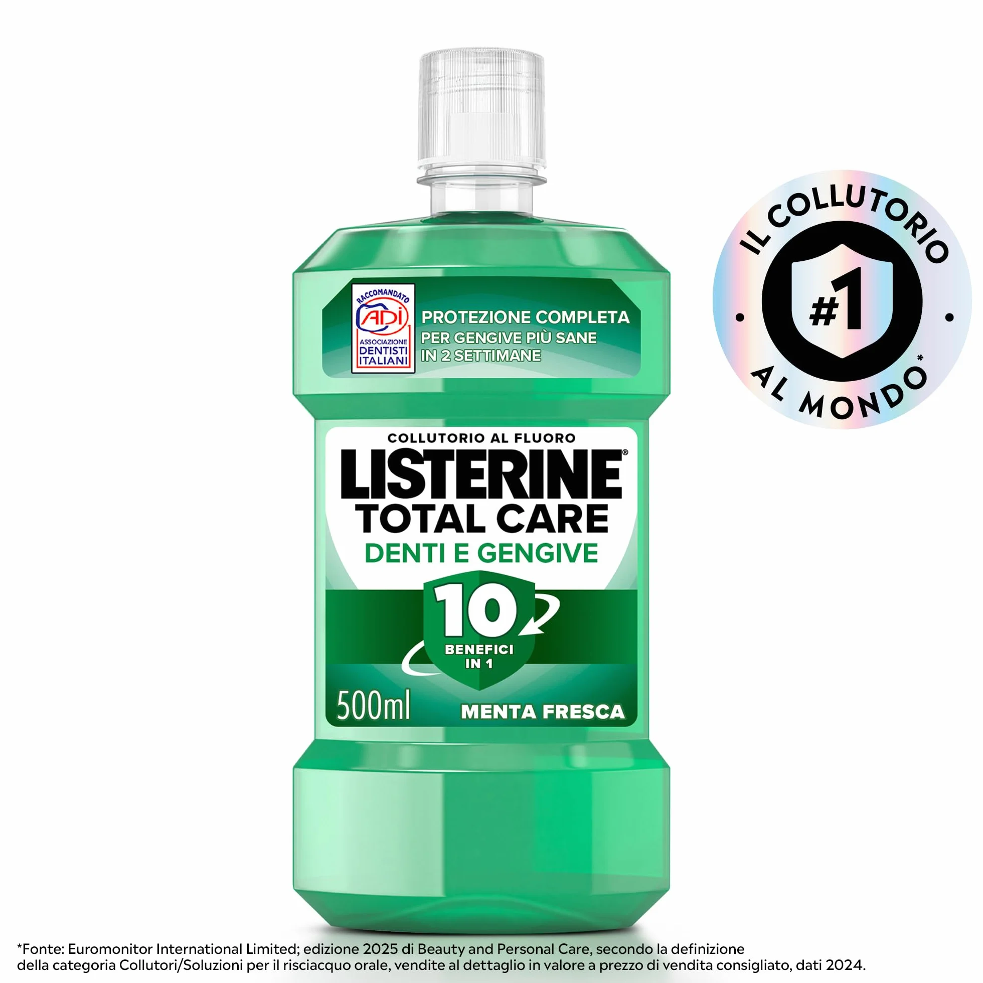 LISTERINE Total Care Denti e Gengive Collutorio al Fluoro Menta Fresca 500 ml