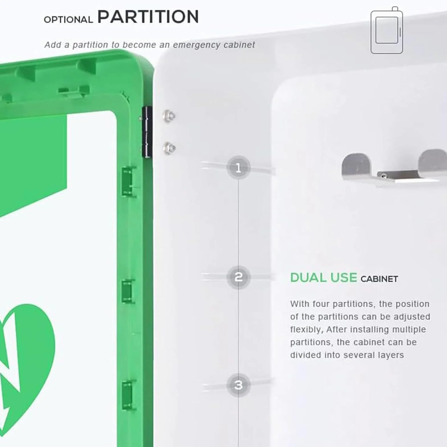 AED Cabinet Defibrillator Wall Mount Storage Cabinet Cardiac Defibrillation Alarm Box First Aid