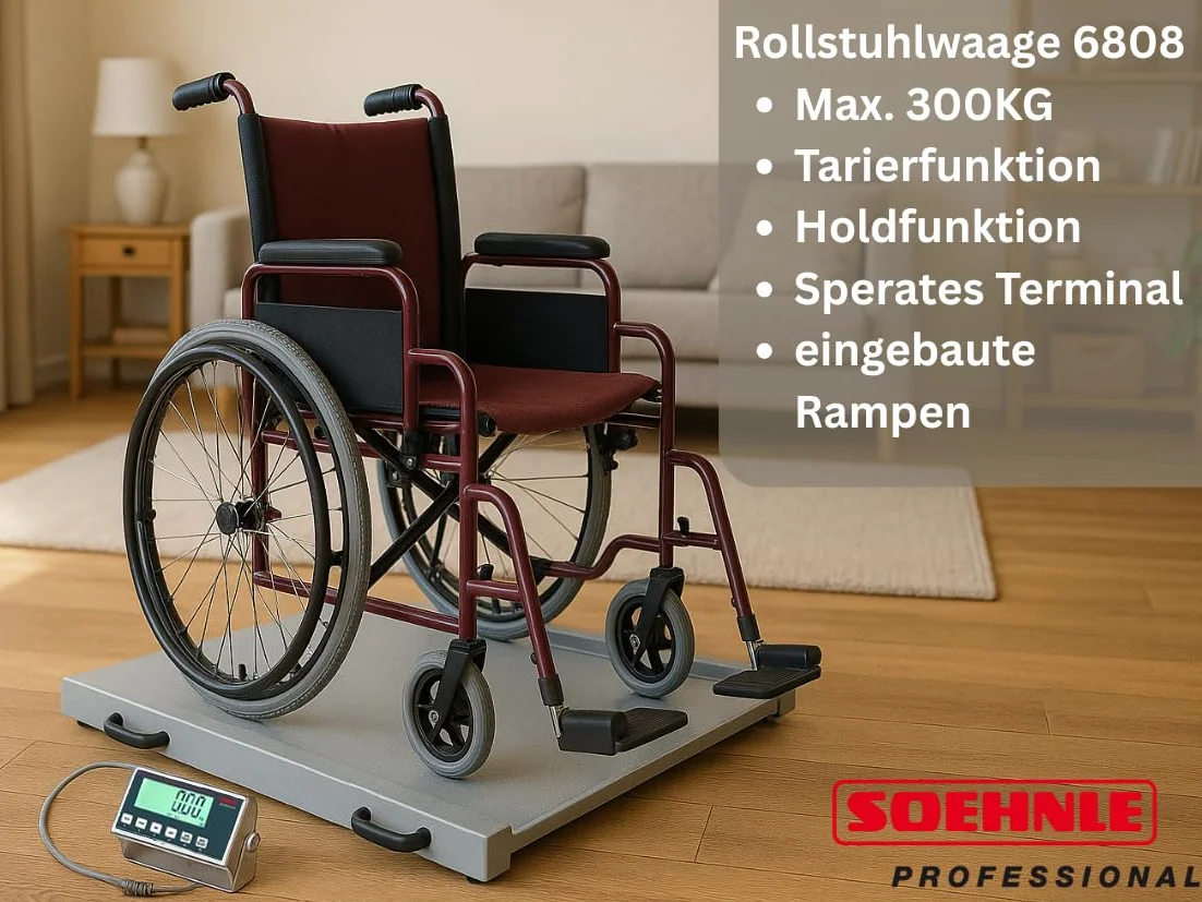 SOEHNLE PROFESSIONAL Bilancia per sedia a rotelle 6808 Max. 300kg - 100g