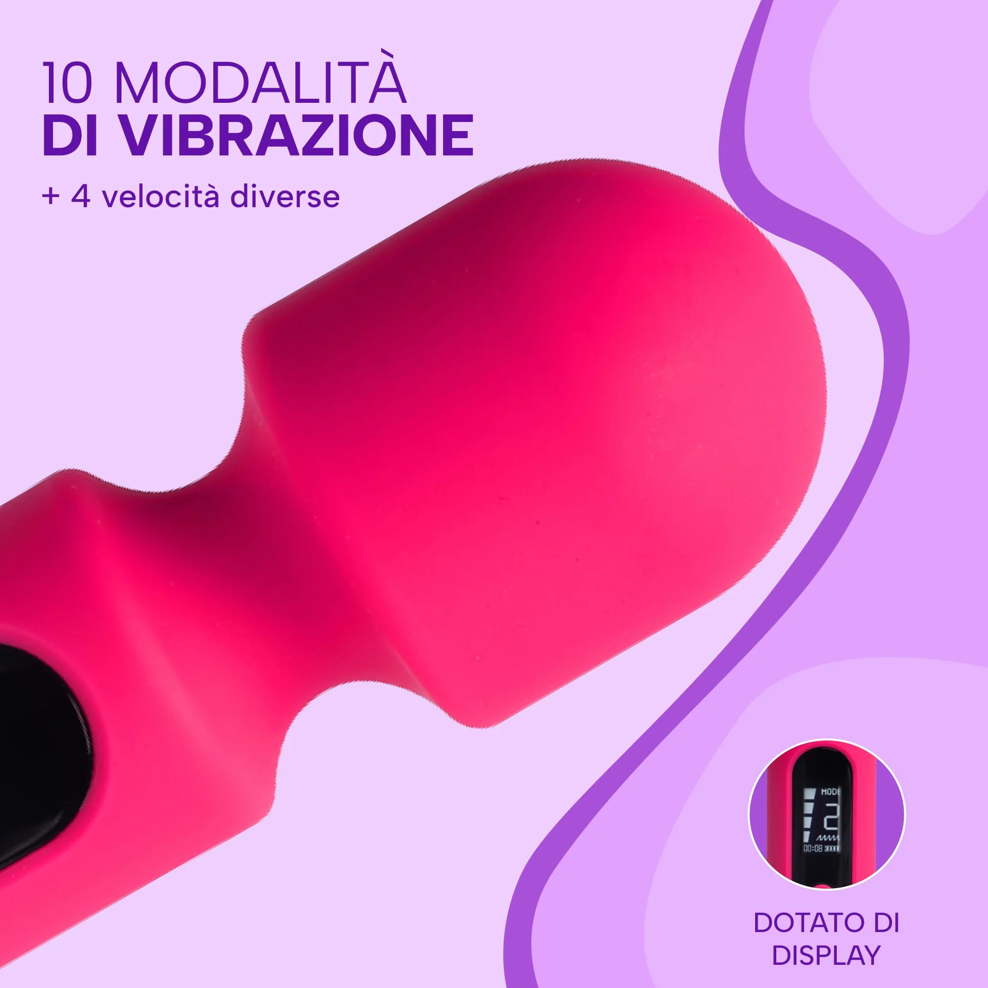 MySecretCase Vibratoreper Donna Piccolo Massaggiatore Wand Professionale 10 Vibrazioni, 4 Intensità Stimolatore per Clitoride Potente Compatto Stimolatore Clitoride Femminile Sextoysys Donna IPX6 USB