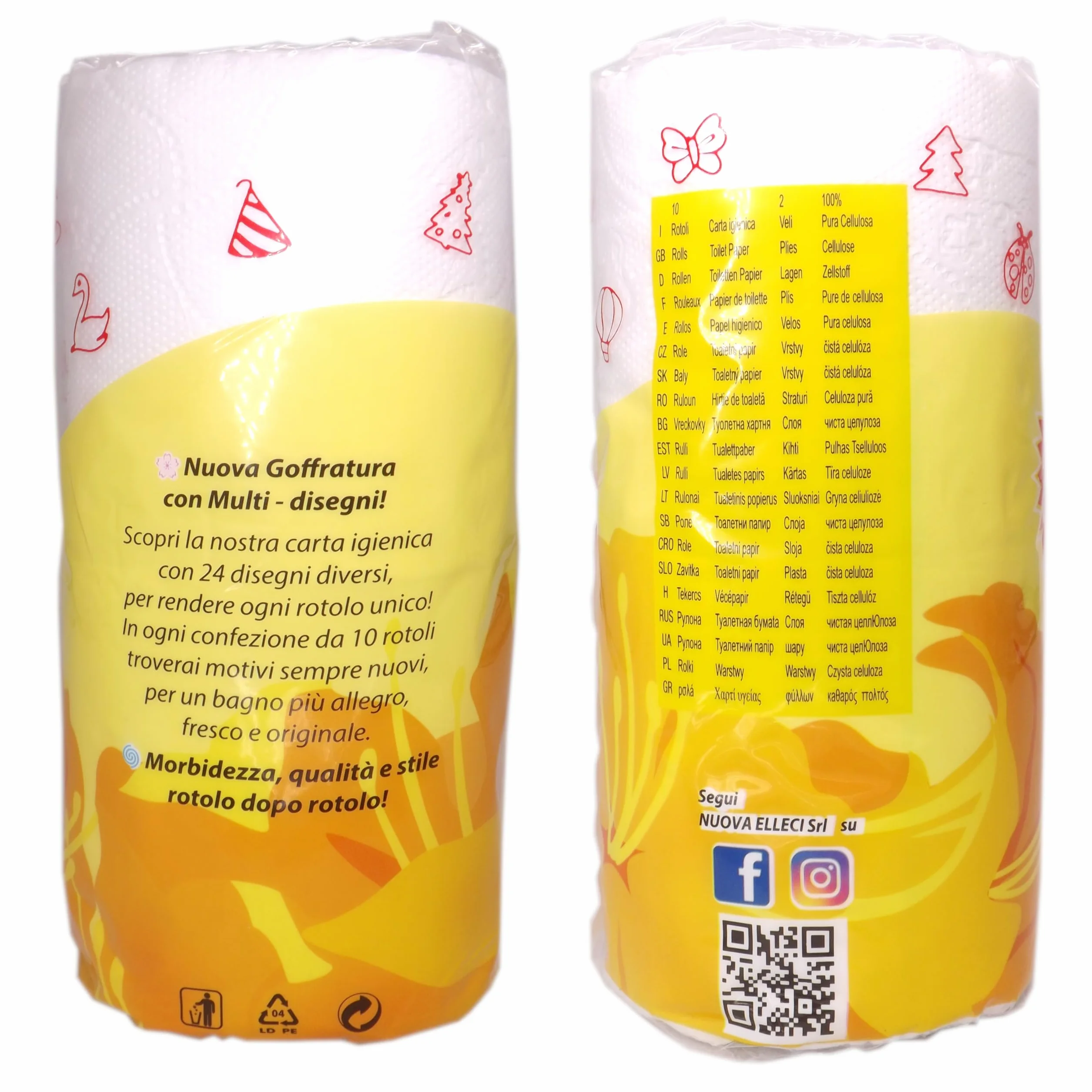 Carta Igienica 2 Veli 60 Rotoli Non Profumata Goffrata Ultra Soft