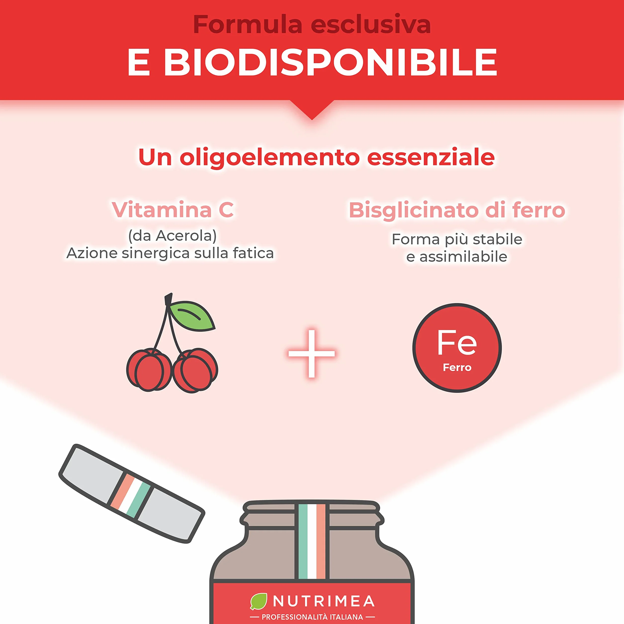 Ferro Bisglicinato | Integratore con Vitamina C | Per Stanchezza Fisica e Anemia | Elevata Tollerabilità Intestinale | Normale Funzione dei Glubuli Rossi e dell'Emoglobina | 90 Capsule