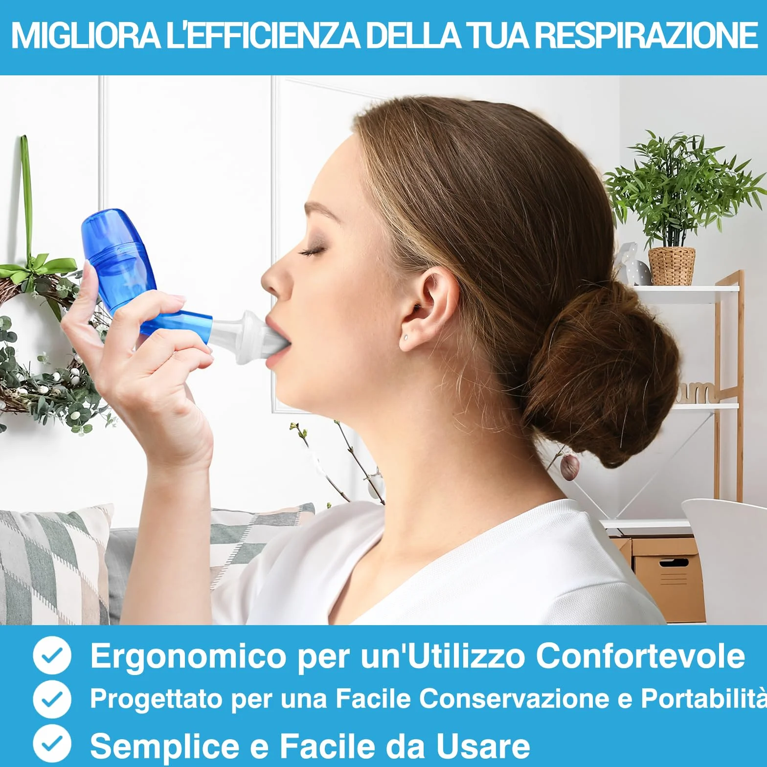 Tilcare Espansore Polmonare Dispositivo Rimozione Muco Esercizio Terapia Pulizia BPCO Asma Bronchite Fibrosi Cistica