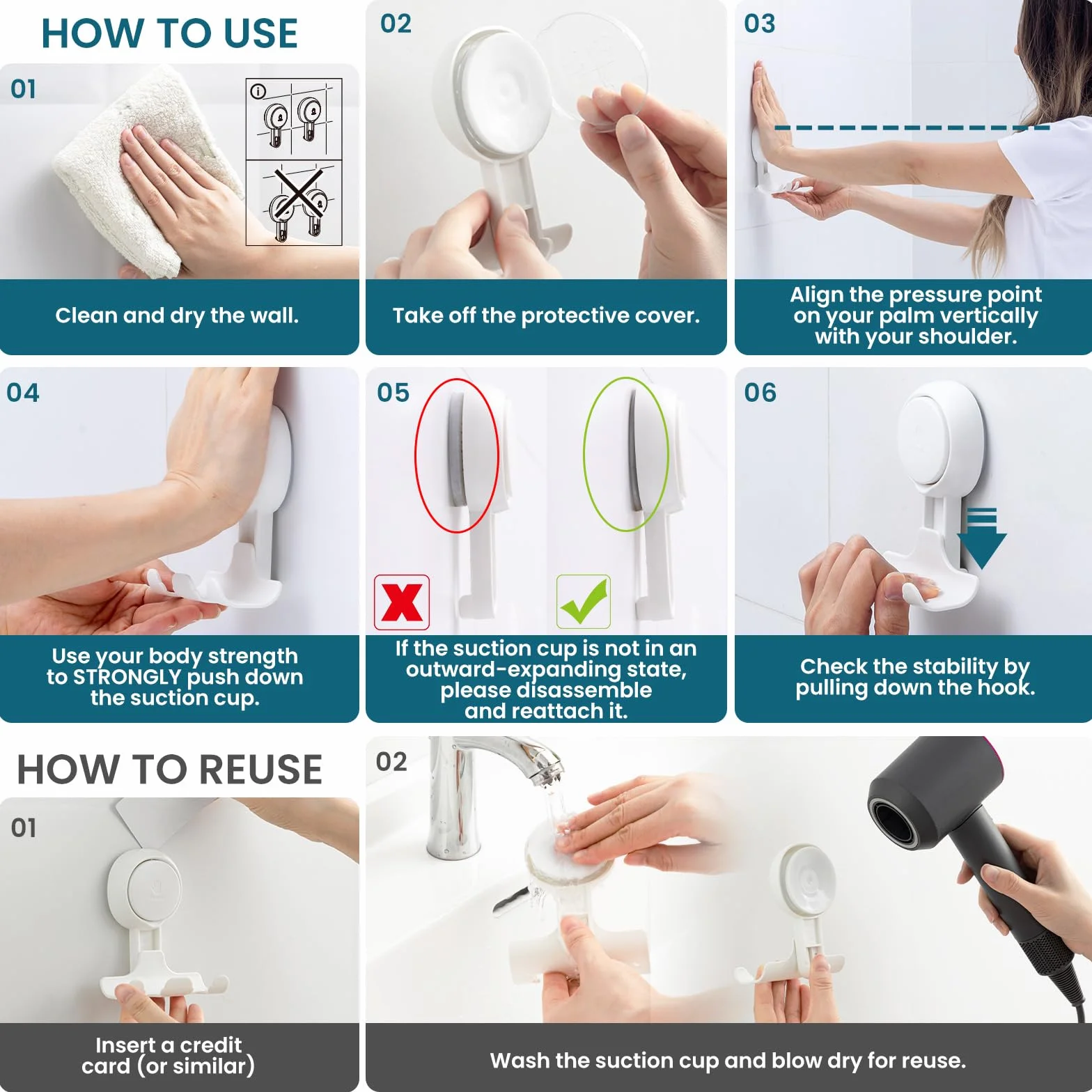 TAILI Supporto per Rasoio per Doccia 2 Pack, Ganci a Ventosa per Doccia Supporto per Rasoio a Ventosa per Asciugamano Spugna di Luffa Ganci Impermeabili per Cucina e Bagno