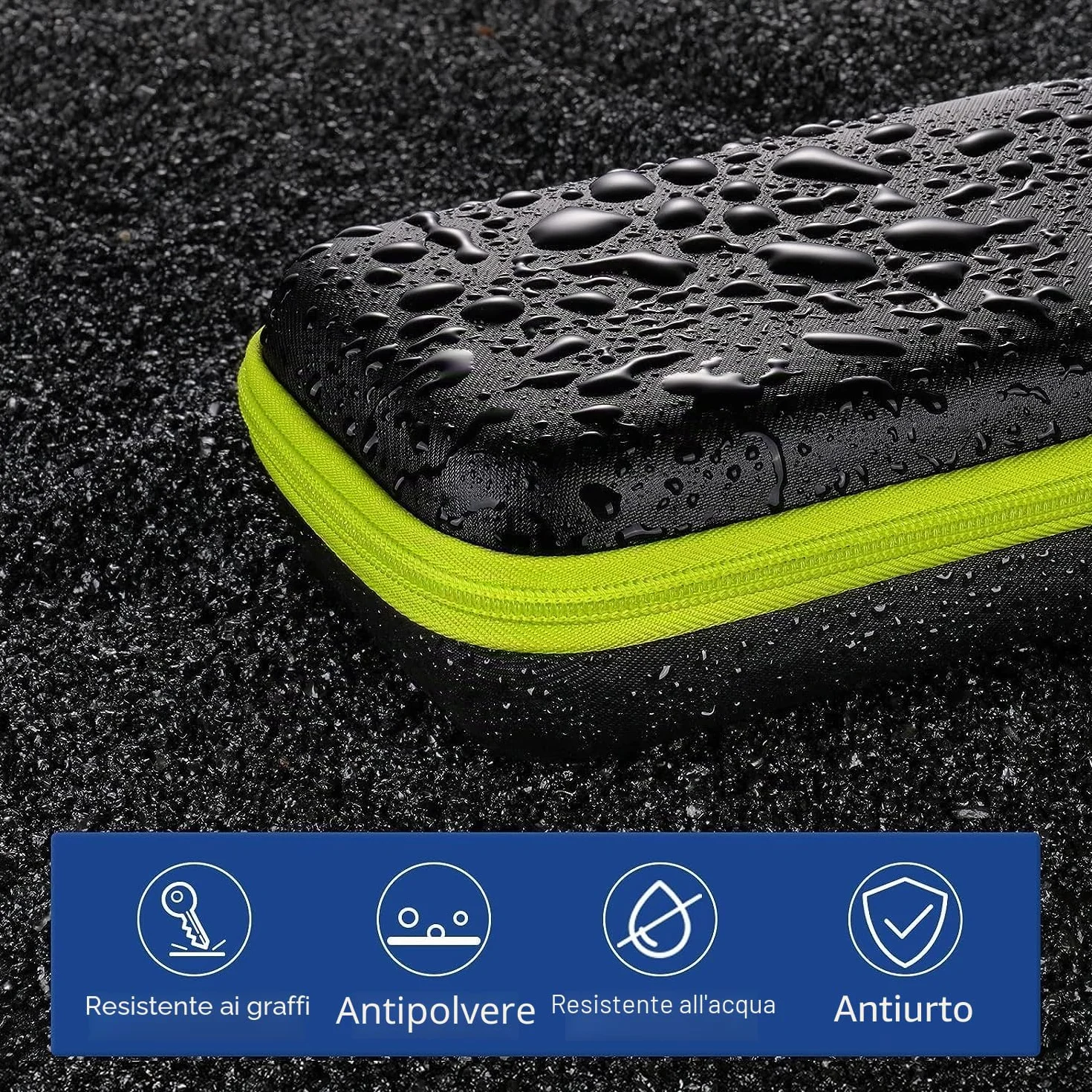 Yinke - Custodia per Philliips O Blade QP2530/30, QP2630/30, QP2520/30, QP2520/65 rasoio elettrico con spugna, custodia rigida da viaggio, colore: Verde One PC