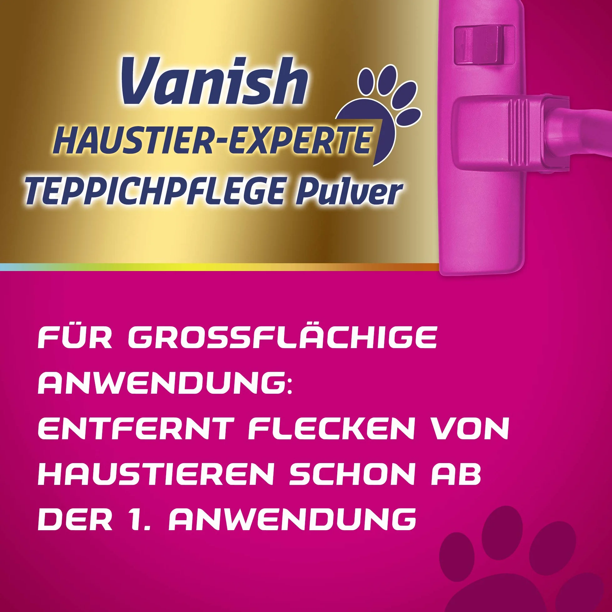Vanish Pet Experte Detergente per tappeti e tappezzeria – 1 x 750 g – Polvere per la cura di vari tessuti e tappezzeria, ideale per grandi superfici – contro sporco, peli di animali domestici e odori