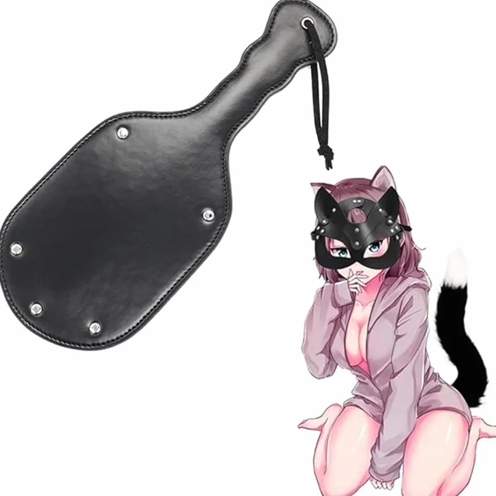 Mazza in Pelle Nera HAZURE Accessorio per Gioco di Equitazione