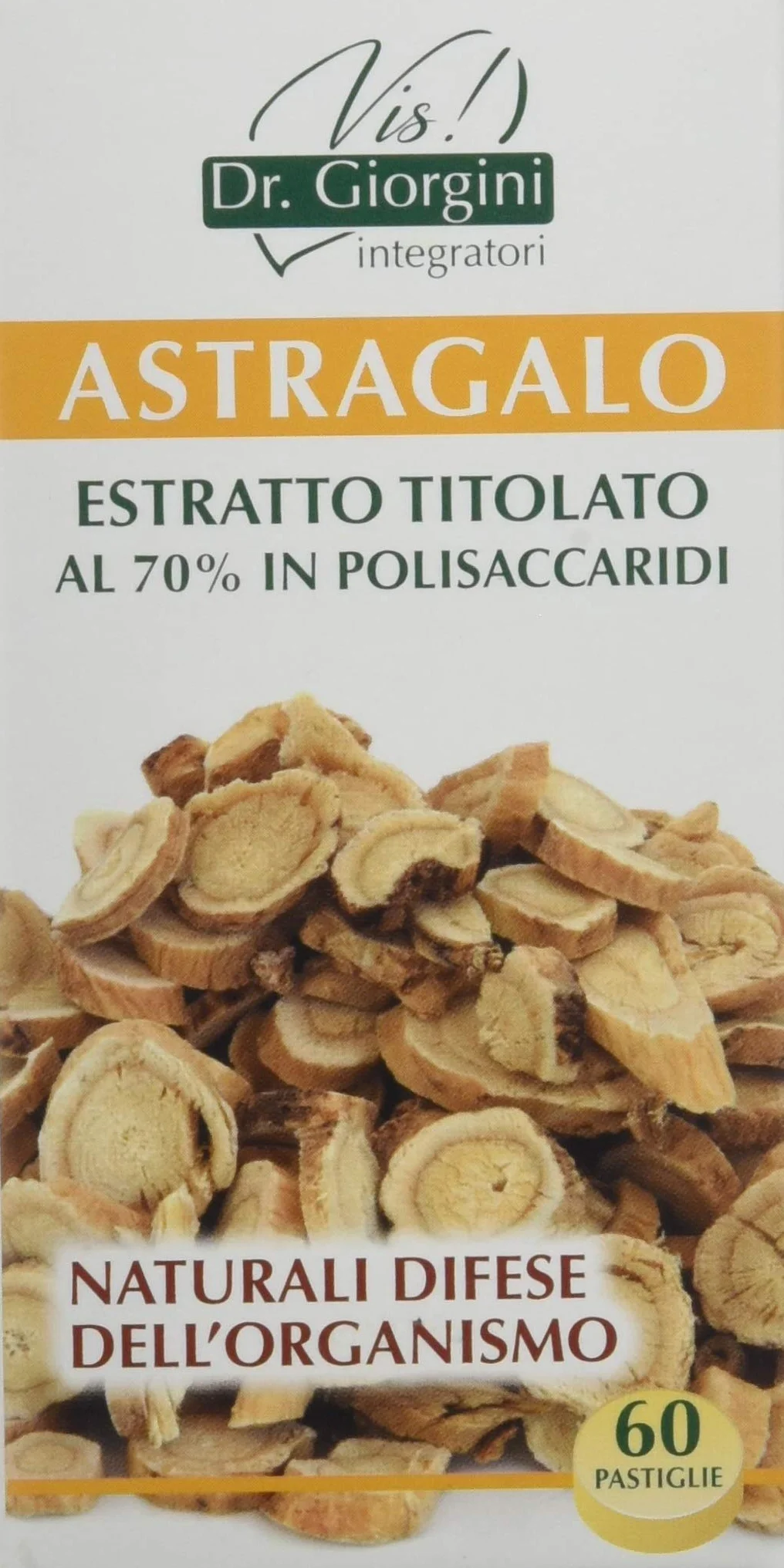 Dr Giorgini Integratore Alimentare Astragalo Estratto Titolato 70% Polisaccaridi Pastiglie 30 g