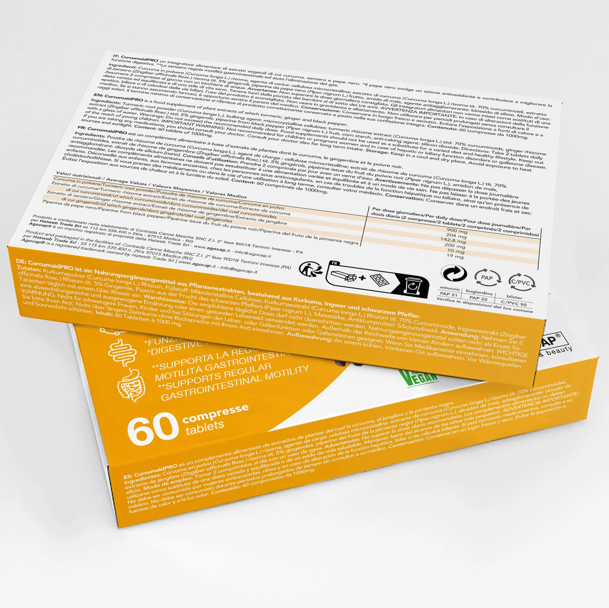Curcuma e Piperina 60 compresse integratore curcumina zenzero vegano Made in Italy