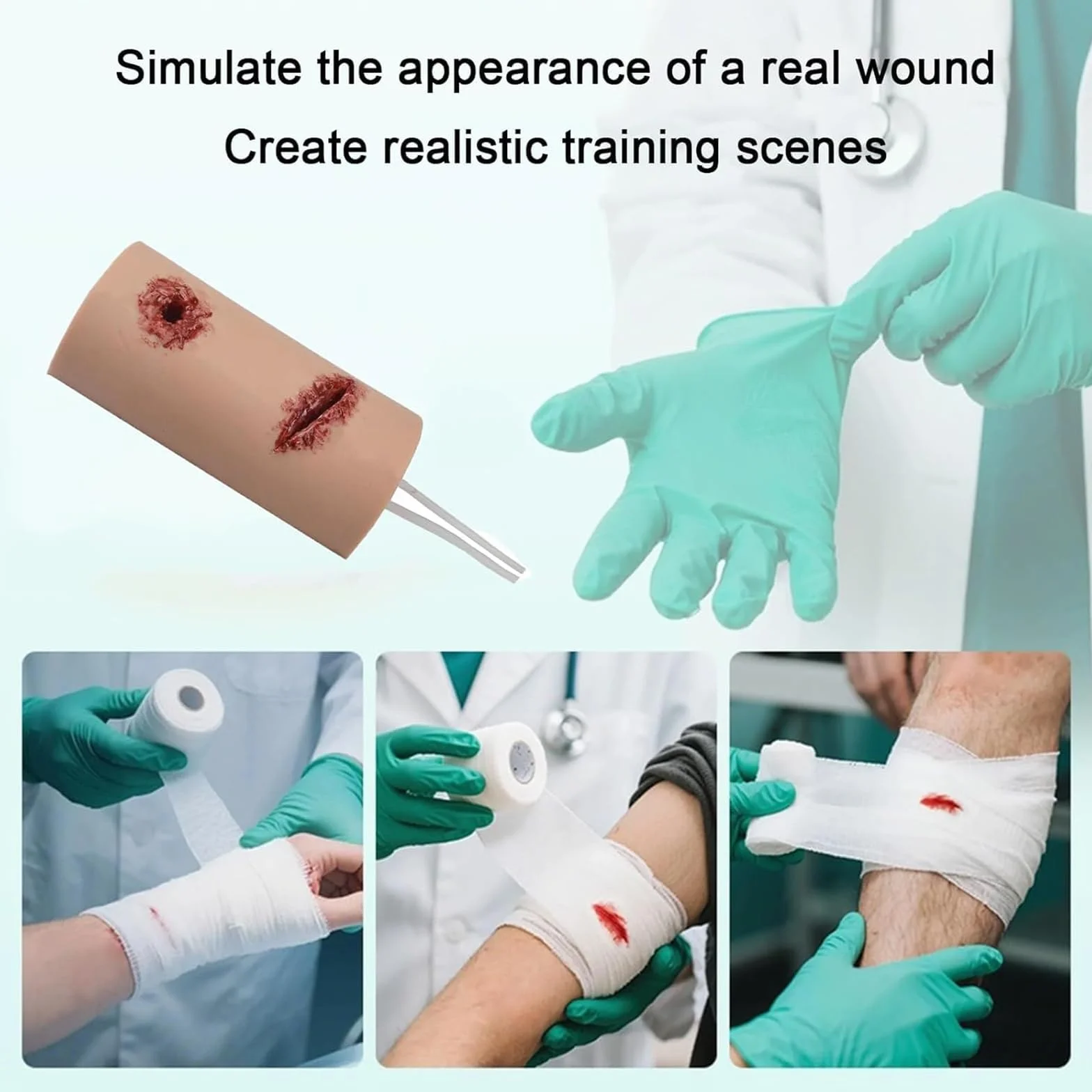 Trainer 2 in 1 controllo emorragie medicazione ferite – Kit formazione realistico per fermare emorragie pratica cure emergenza